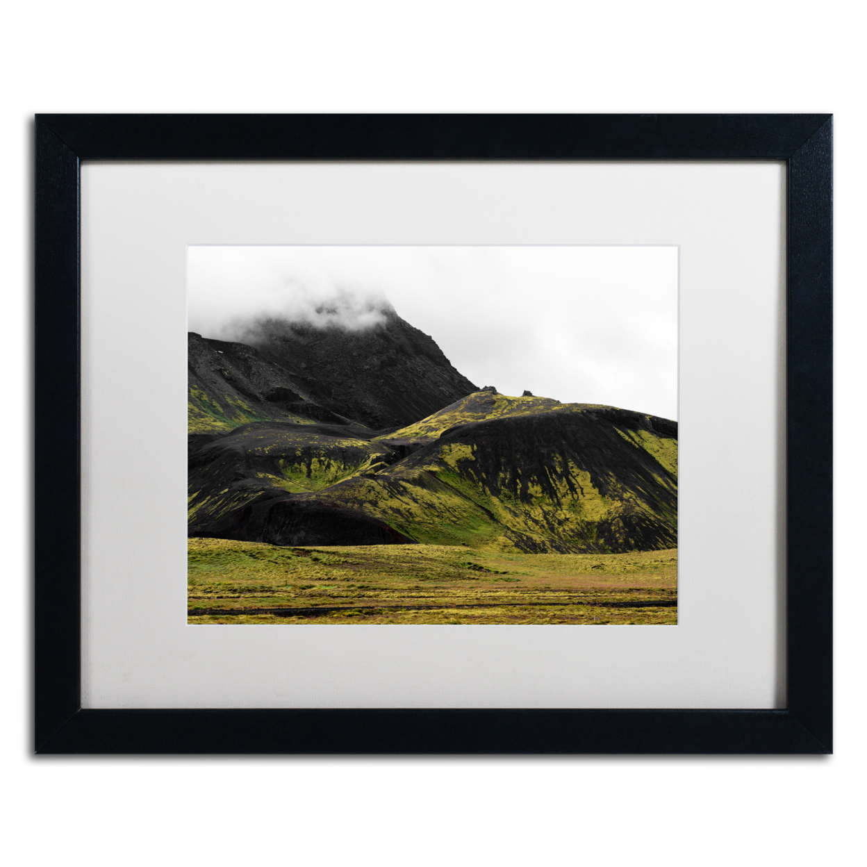 Philippe Sainte-Laudy 'Black Mountains' Black Wooden Framed Art 18 X 22 Inches