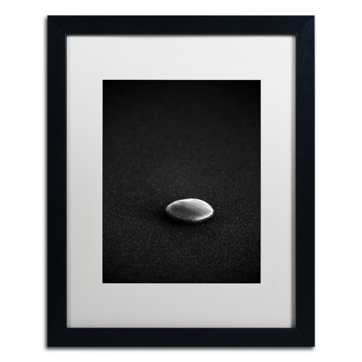 Philippe Sainte-Laudy 'Black Stone' Black Wooden Framed Art 18 X 22 Inches