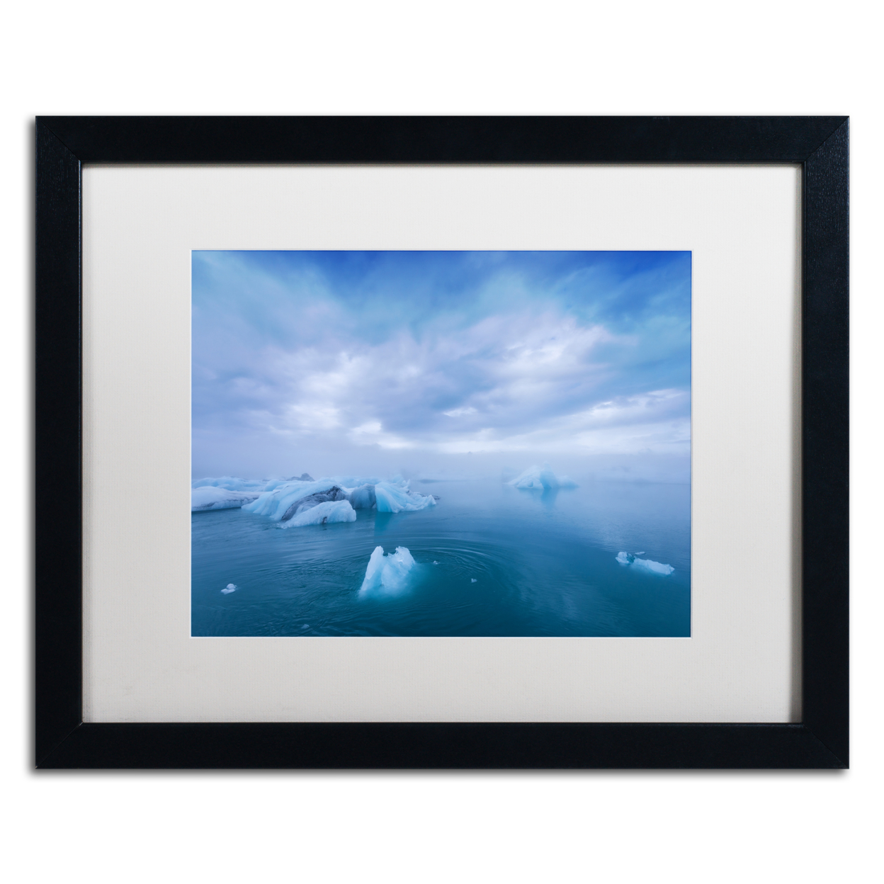 Philippe Sainte-Laudy 'Blue Atmosphere' Black Wooden Framed Art 18 X 22 Inches
