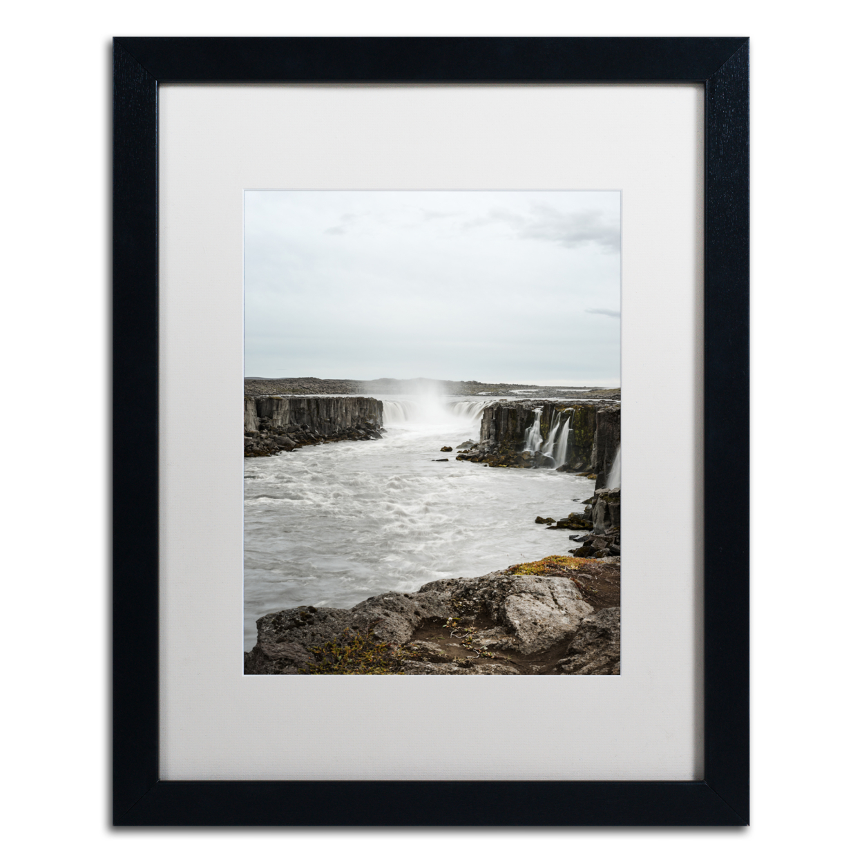 Philippe Sainte-Laudy 'Dettifoss' Black Wooden Framed Art 18 X 22 Inches
