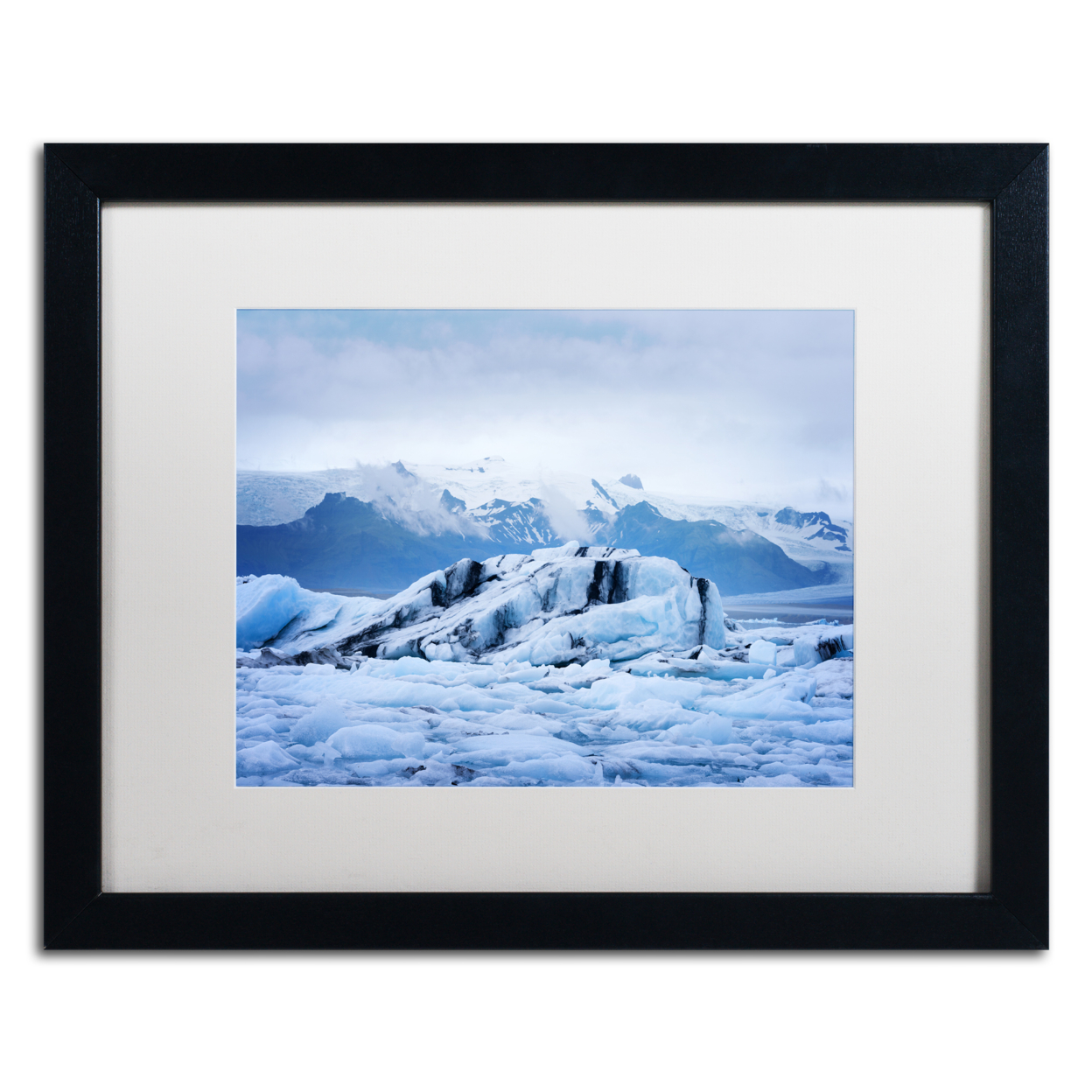 Philippe Sainte-Laudy 'Ice Planet' Black Wooden Framed Art 18 X 22 Inches