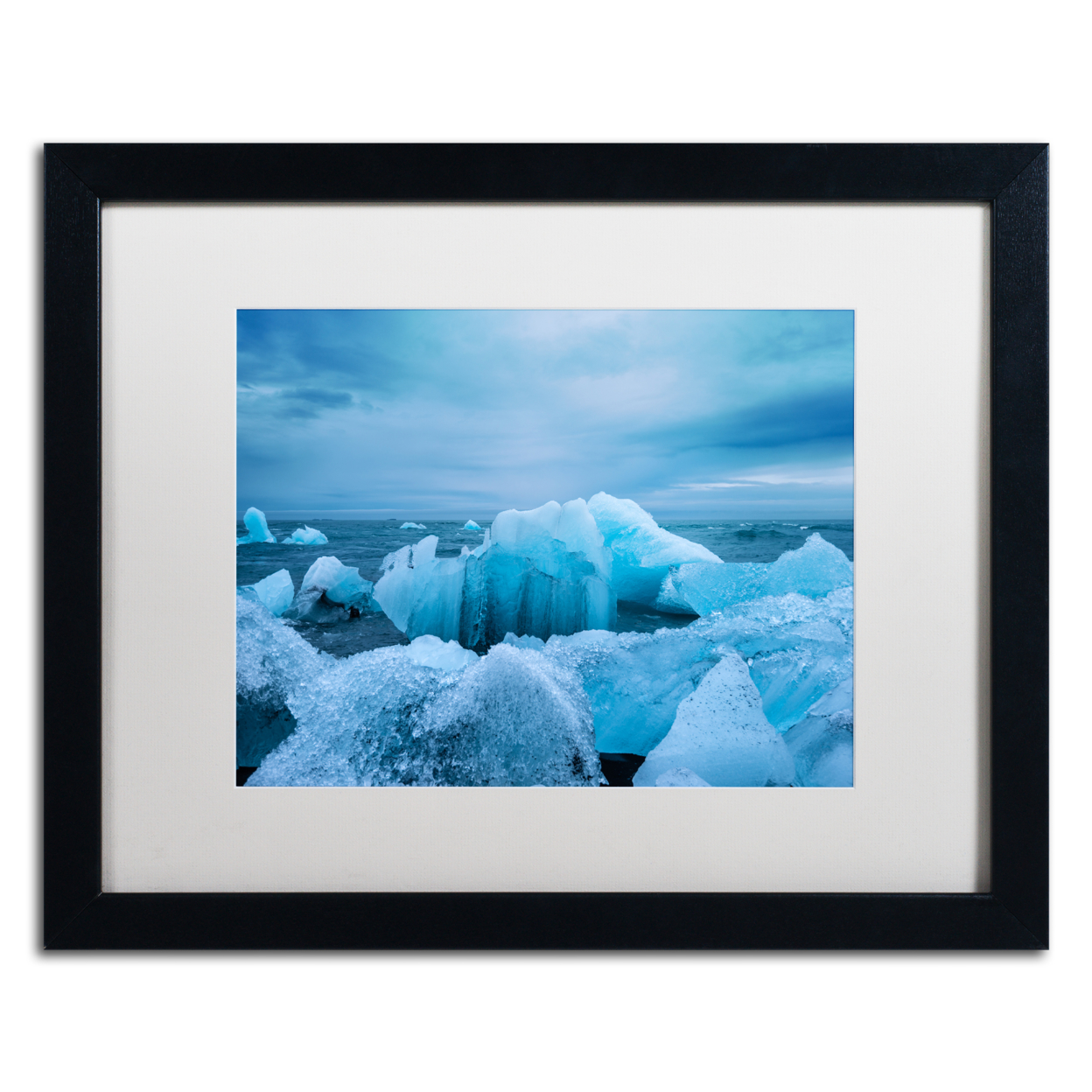 Philippe Sainte-Laudy 'Ice Park' Black Wooden Framed Art 18 X 22 Inches