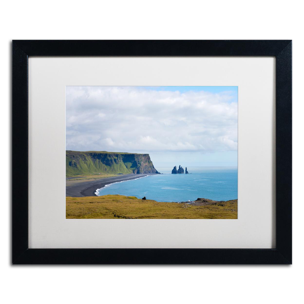 Philippe Sainte-Laudy 'Reynisfjara Beach' Black Wooden Framed Art 18 X 22 Inches
