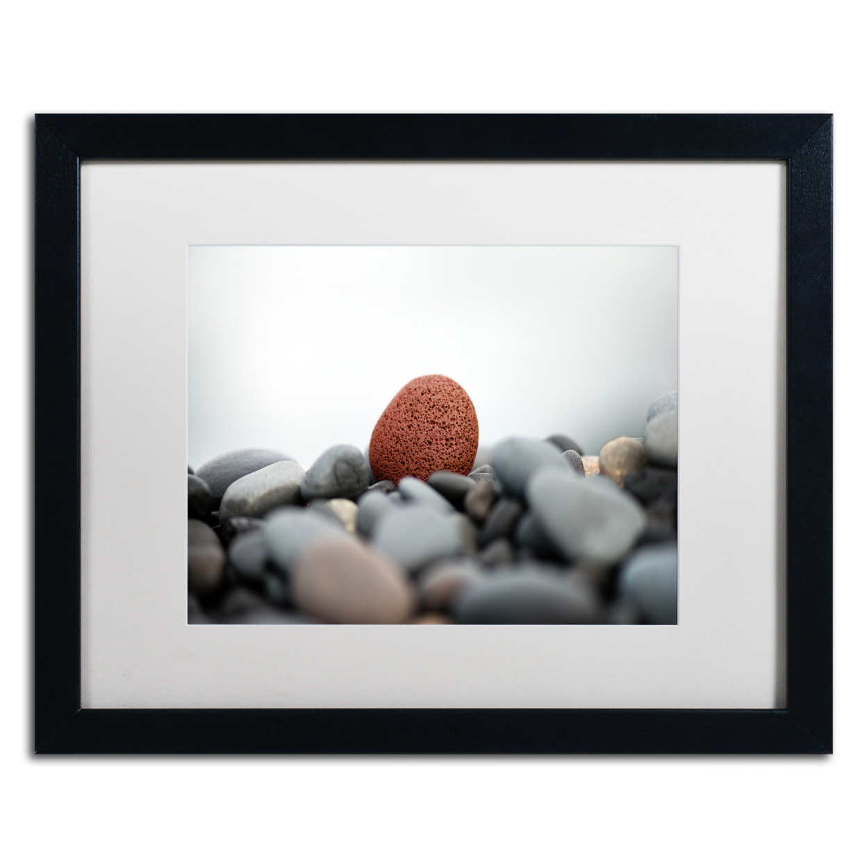 Philippe Sainte-Laudy 'Red Stone' Black Wooden Framed Art 18 X 22 Inches