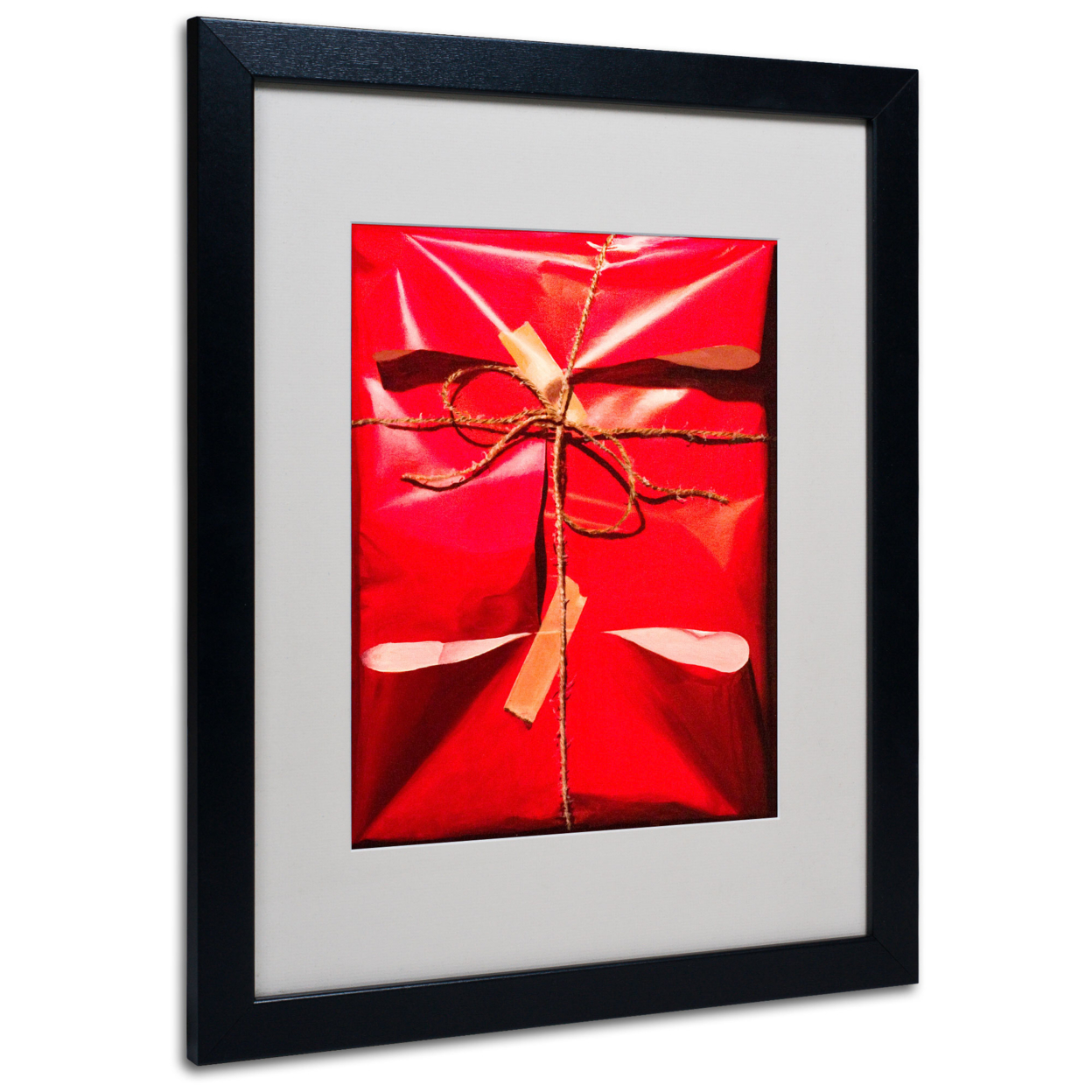Roderick Stevens 'Red Wrap' Black Wooden Framed Art 18 X 22 Inches