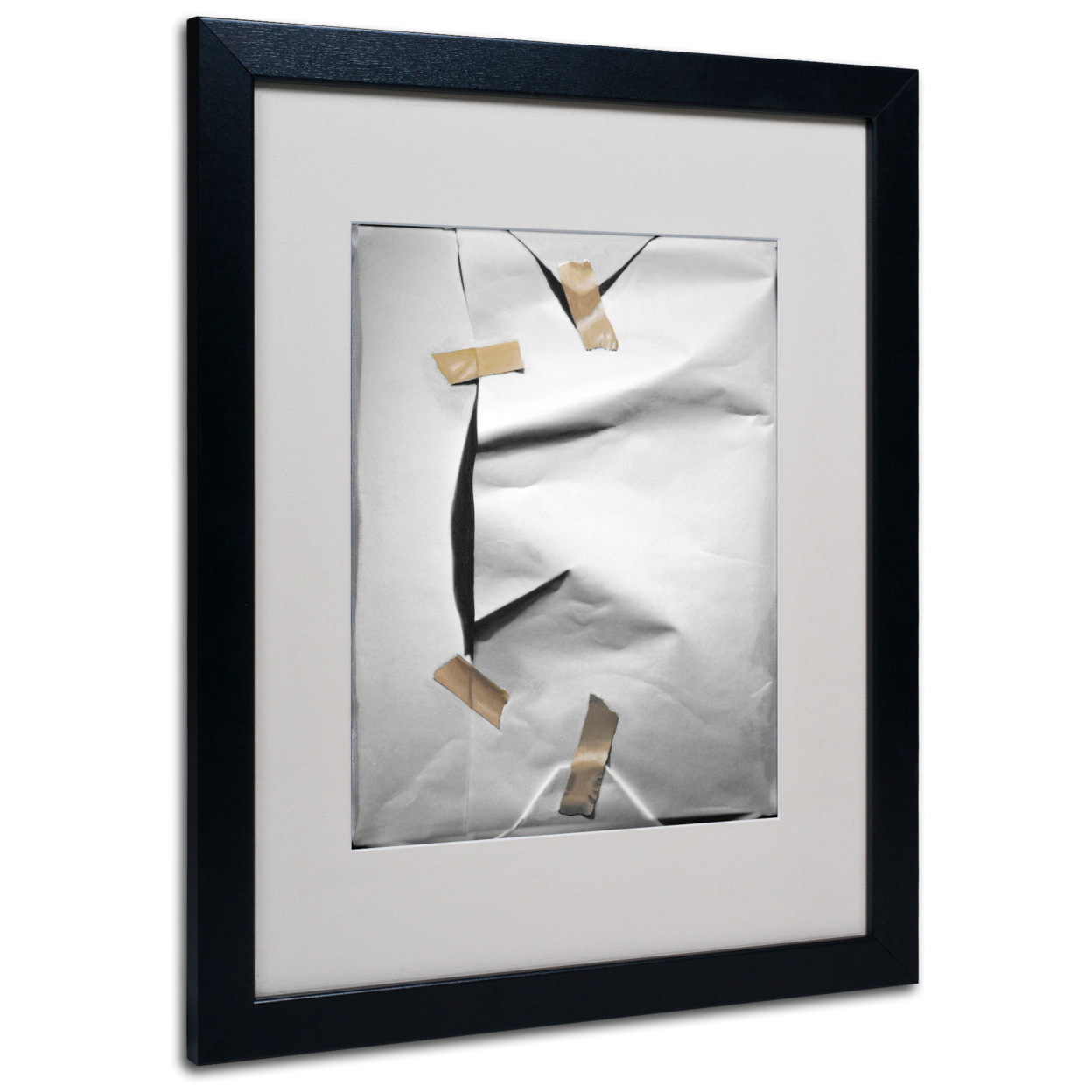 Roderick Stevens 'White Wrap' Black Wooden Framed Art 18 X 22 Inches