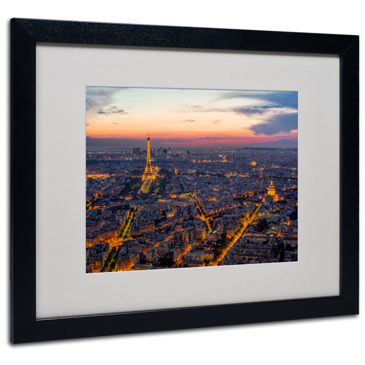 Mathieu Rivrin 'From The Roofs Of Paris' Black Wooden Framed Art 18 X 22 Inches