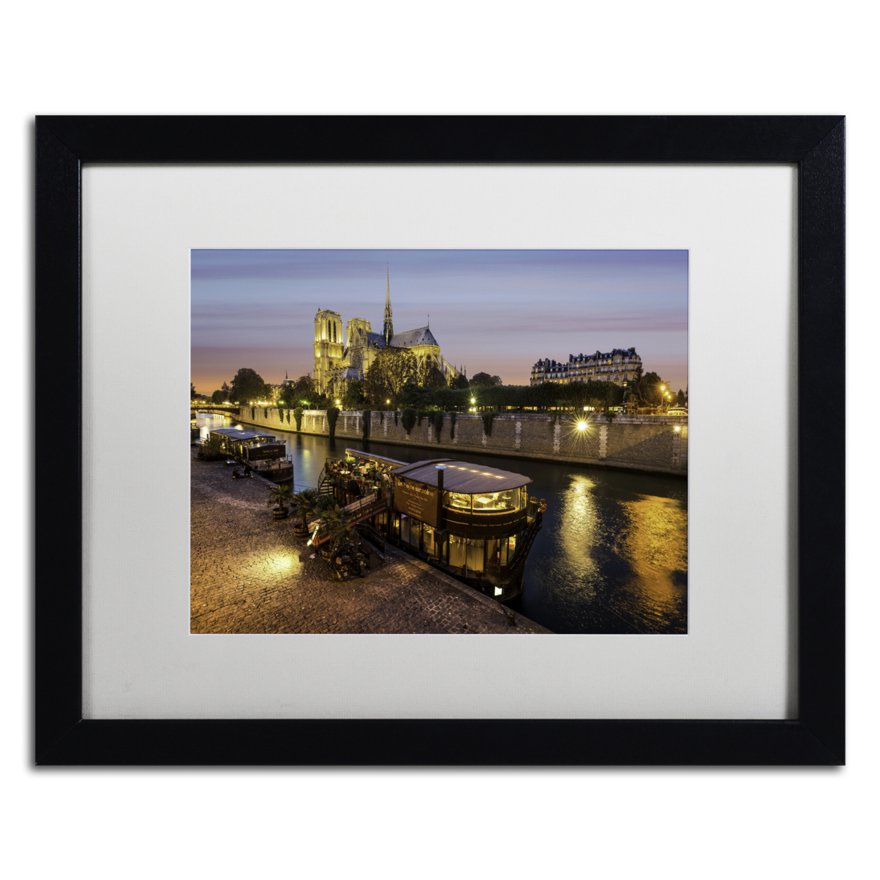 Mathieu Rivrin 'Notre Dame De Paris In Colors' Black Wooden Framed Art 18 X 22 Inches