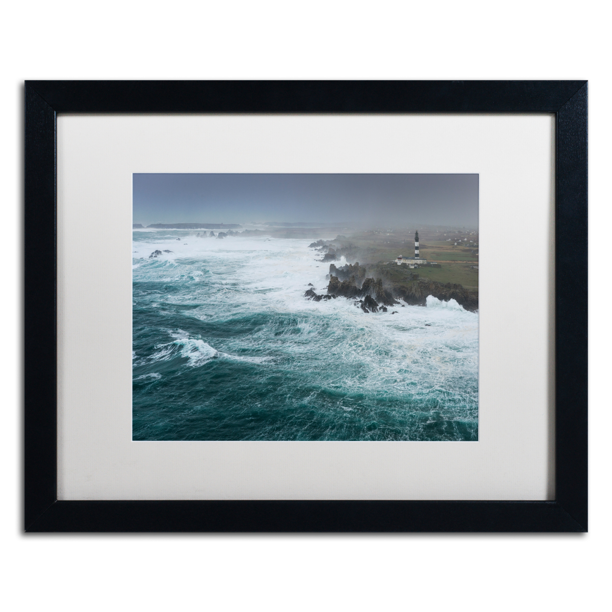 Mathieu Rivrin 'Storm Ruzica In Ouessant' Black Wooden Framed Art 18 X 22 Inches