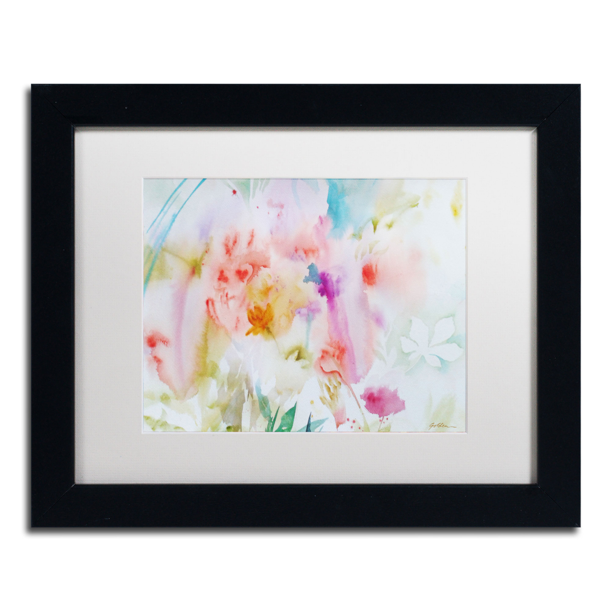 Sheila Golden 'Flower Dreams' Black Wooden Framed Art 18 X 22 Inches