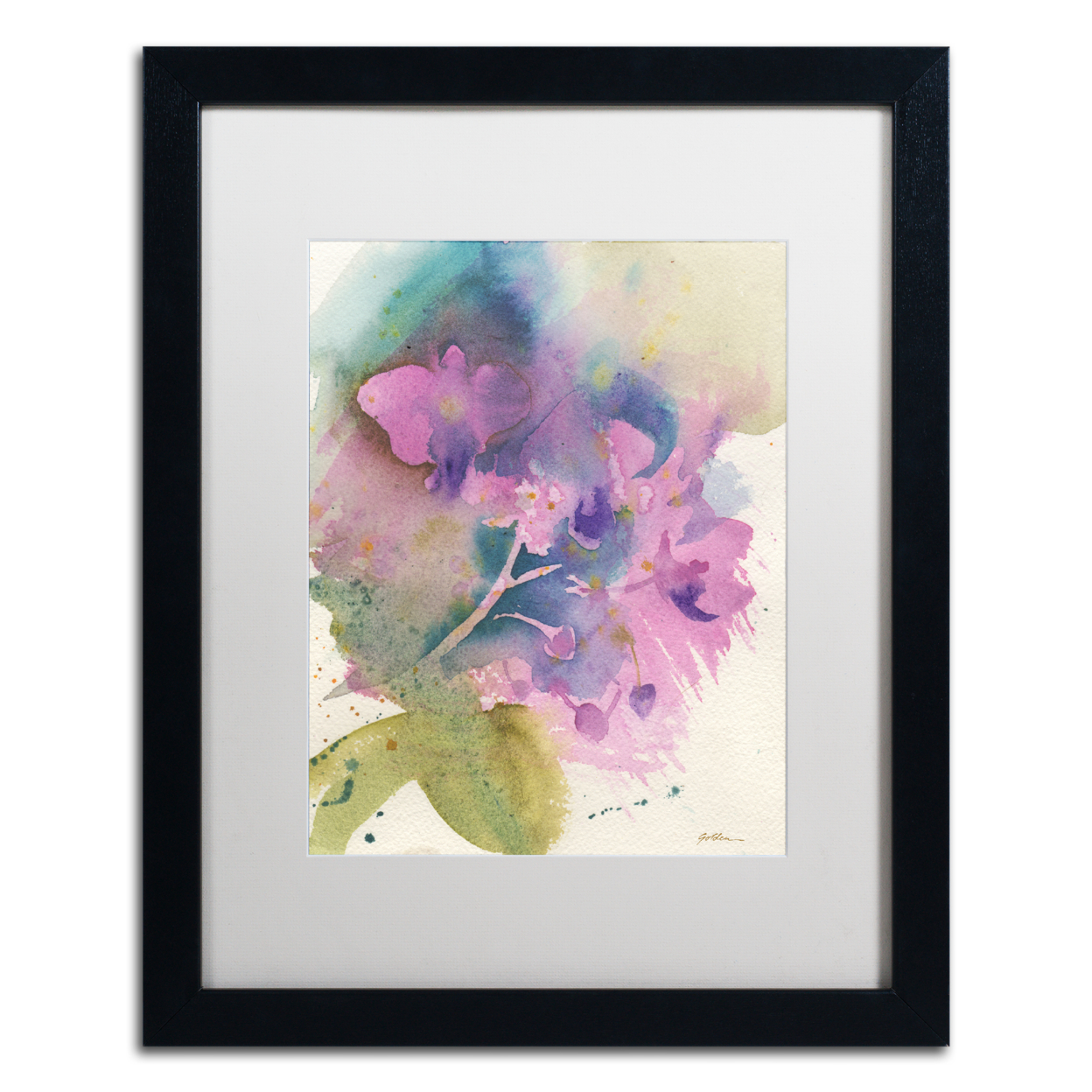 Sheila Golden 'Orchid Dream' Black Wooden Framed Art 18 X 22 Inches