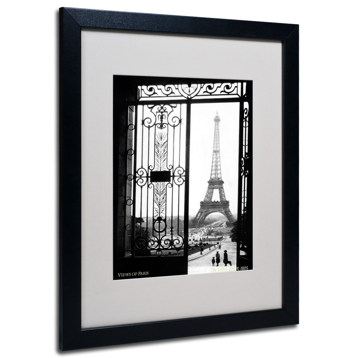 Sally Gall 'Views Of Paris' Black Wooden Framed Art 18 X 22 Inches