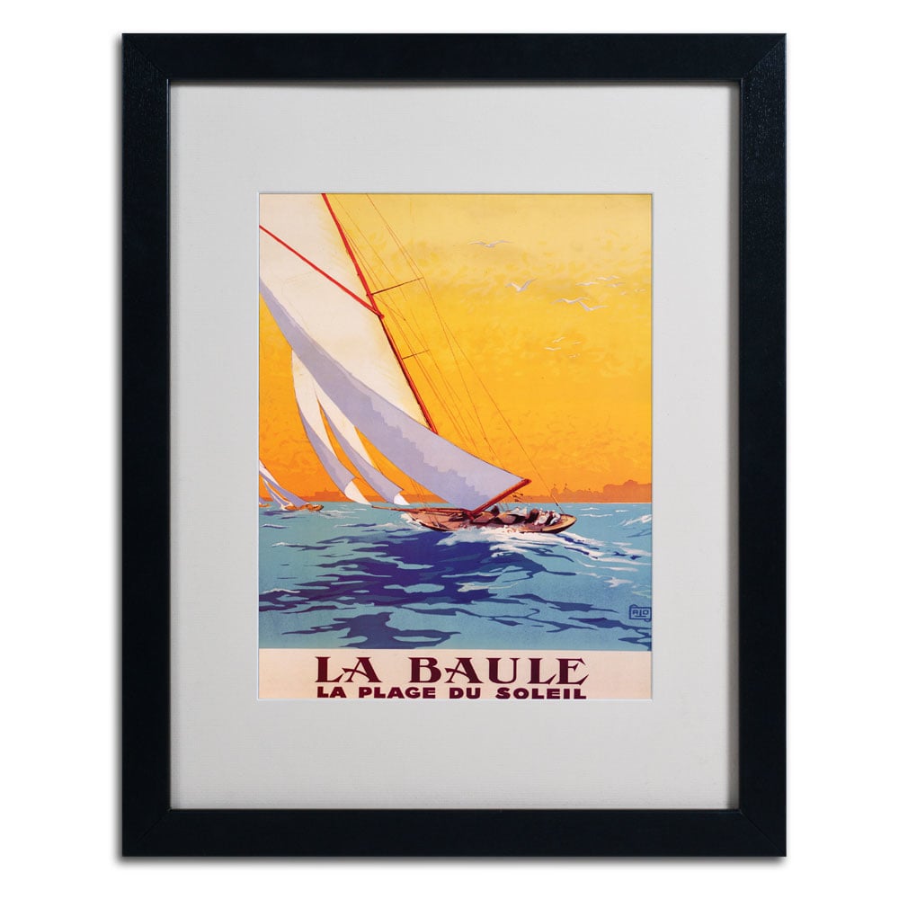 Charles Allo 'La Baule' Black Wooden Framed Art 18 X 22 Inches