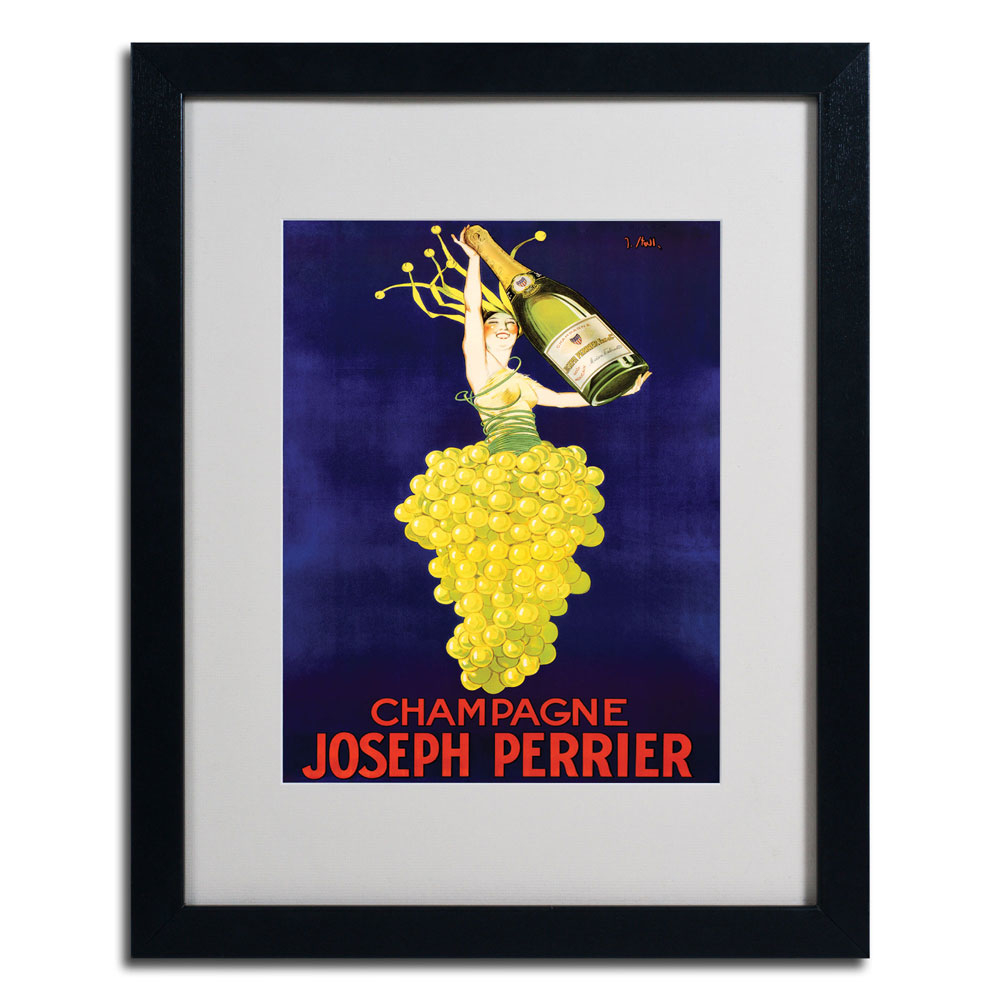 Champagne Joseph Perrier' Black Wooden Framed Art 18 X 22 Inches