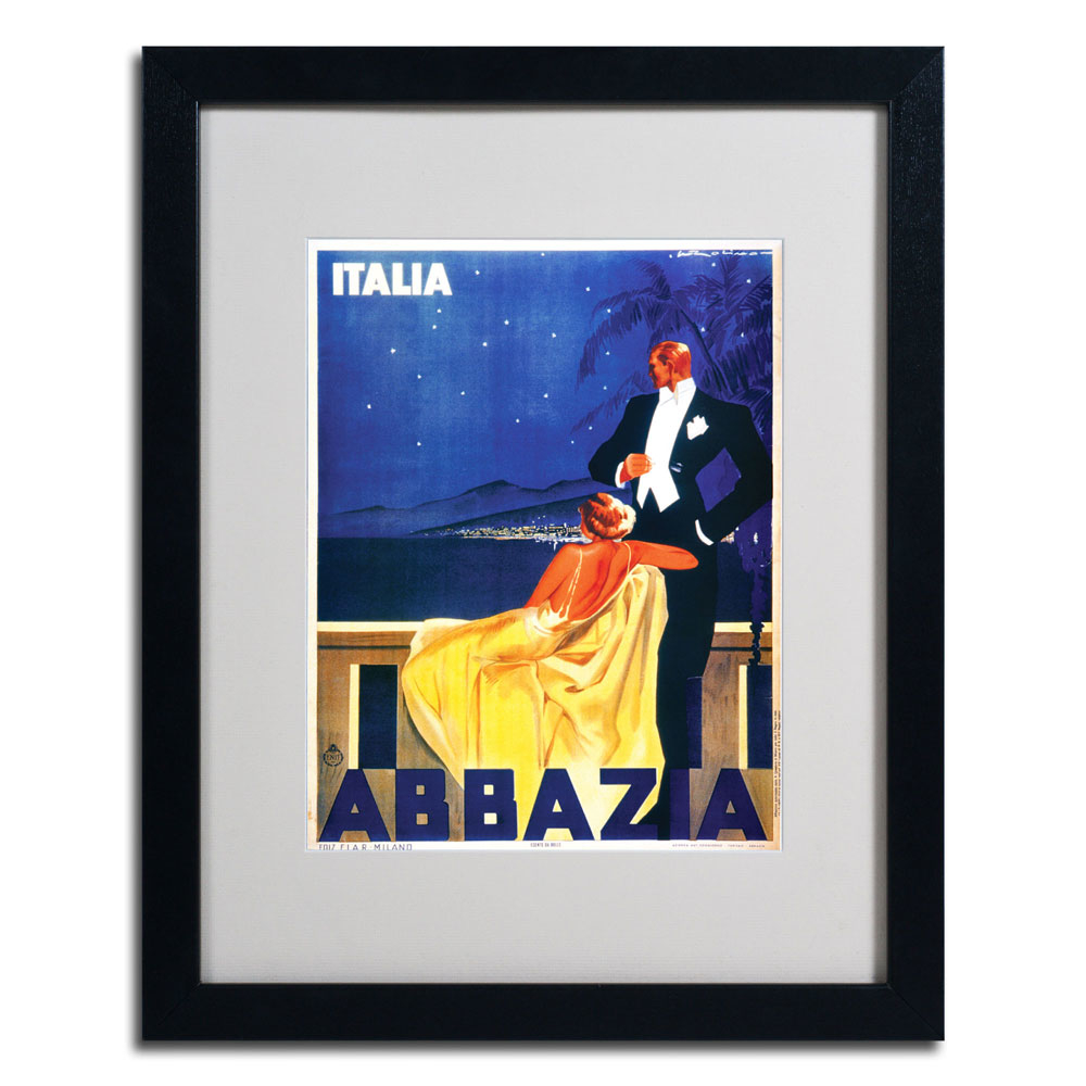 Italia Abbazia' Black Wooden Framed Art 18 X 22 Inches