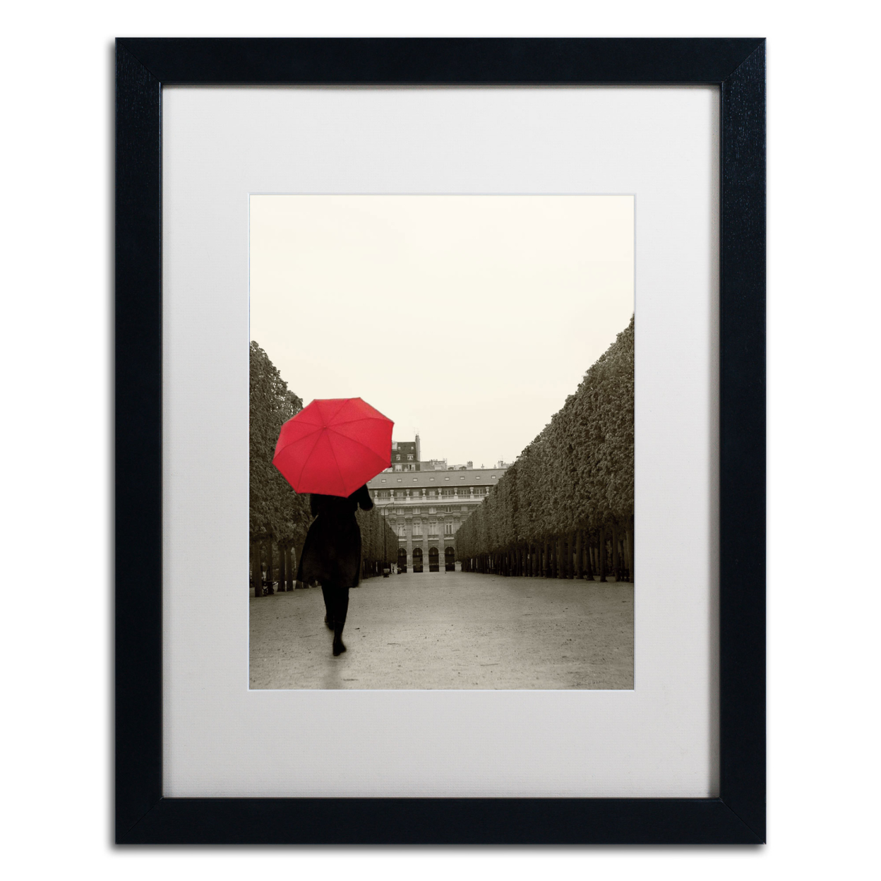 Sue Schlabach 'Paris Stroll I Feet' Black Wooden Framed Art 18 X 22 Inches