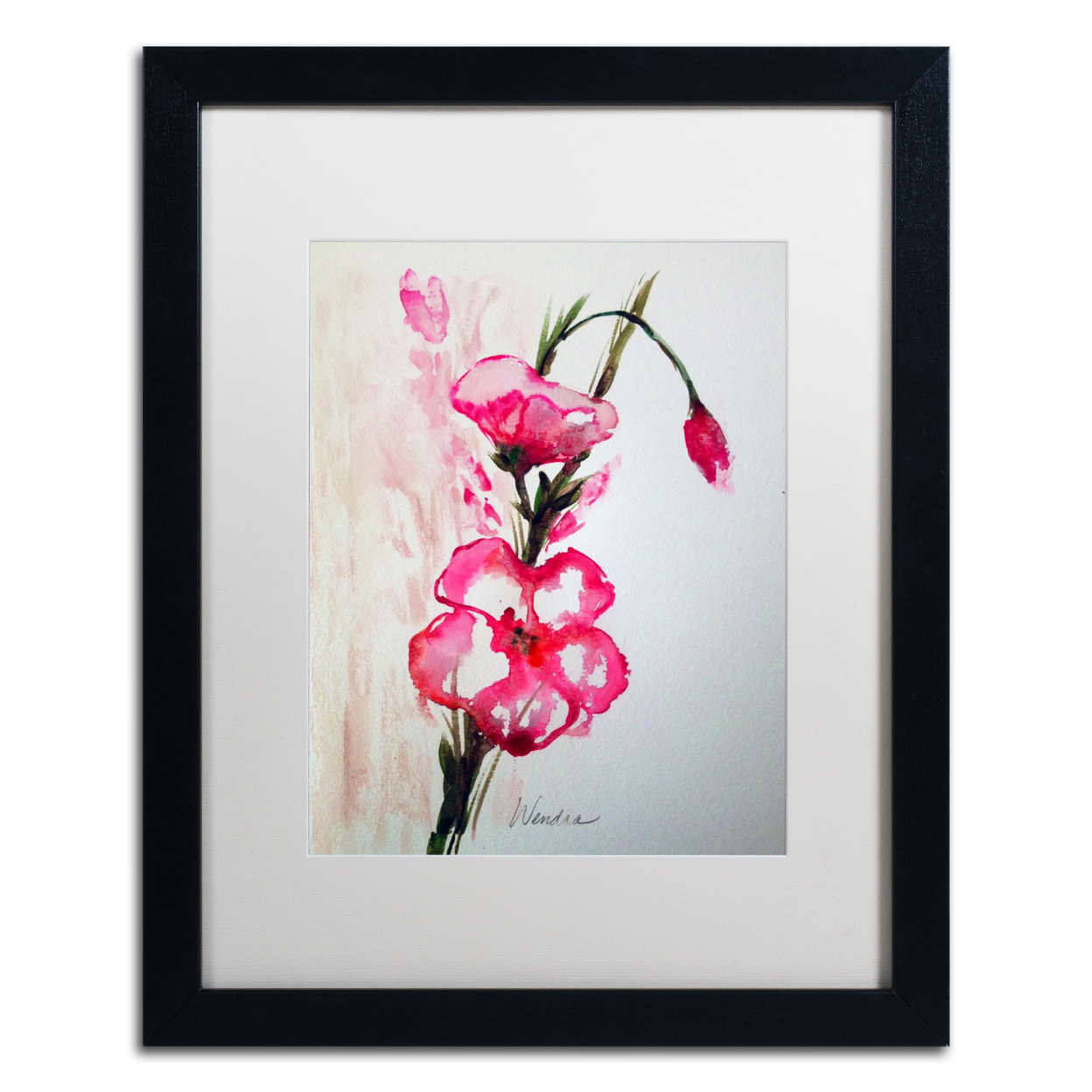 Wendra 'New Bloom' Black Wooden Framed Art 18 X 22 Inches