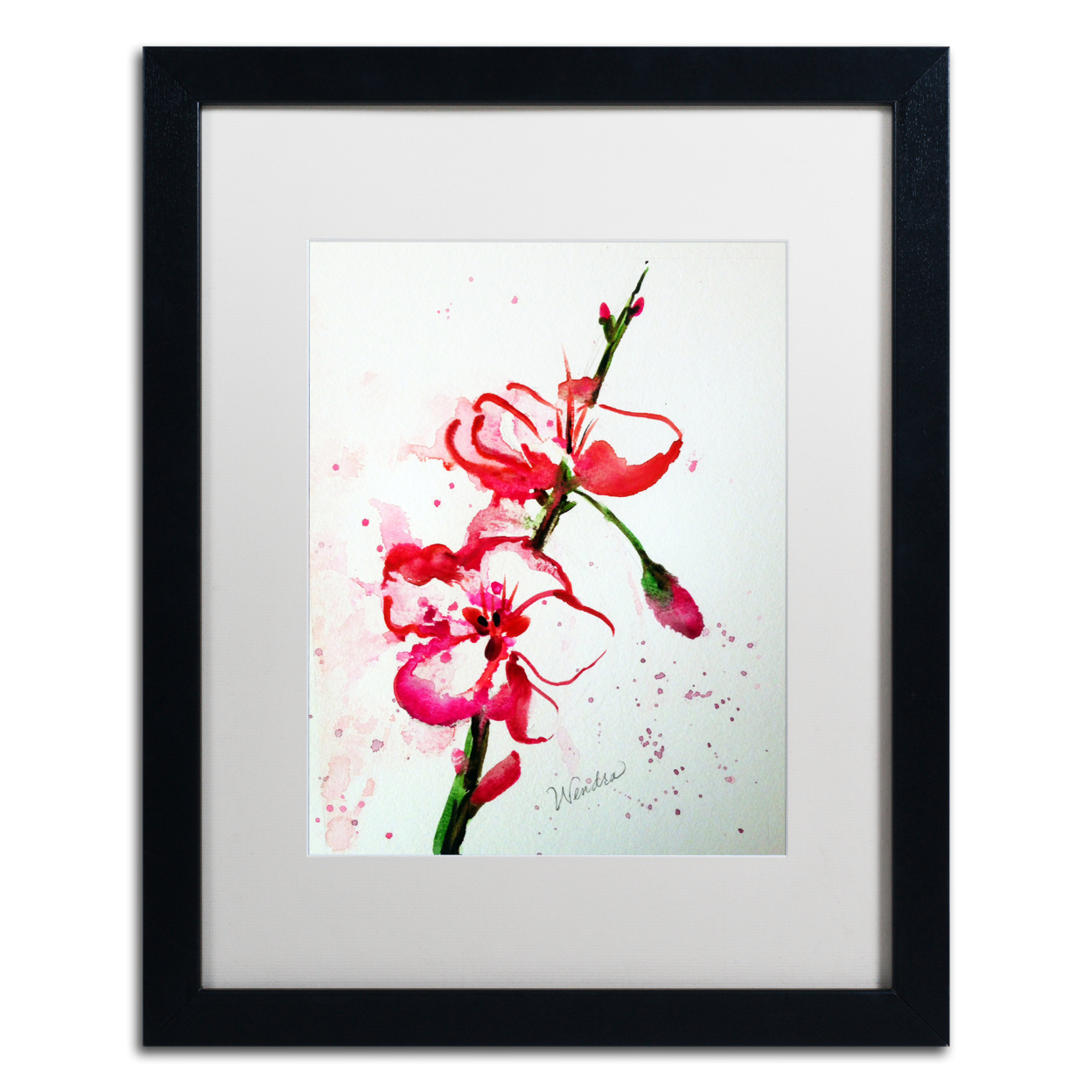 Wendra 'Spring Bloom Copy' Black Wooden Framed Art 18 X 22 Inches