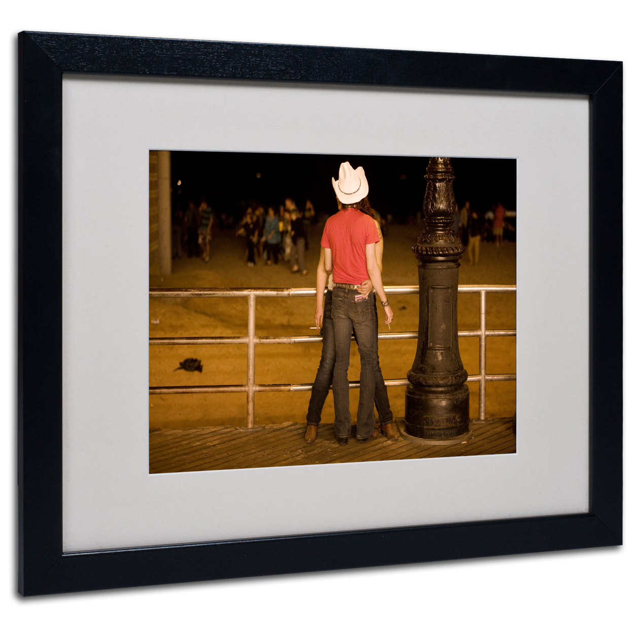 Yale Gurney 'Brooklyn Cowboy' Black Wooden Framed Art 18 X 22 Inches