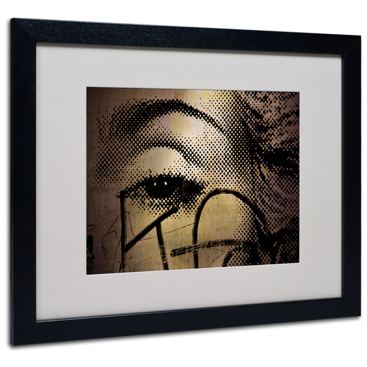 Yale Gurney 'Madonna Eye Pop Art' Black Wooden Framed Art 18 X 22 Inches