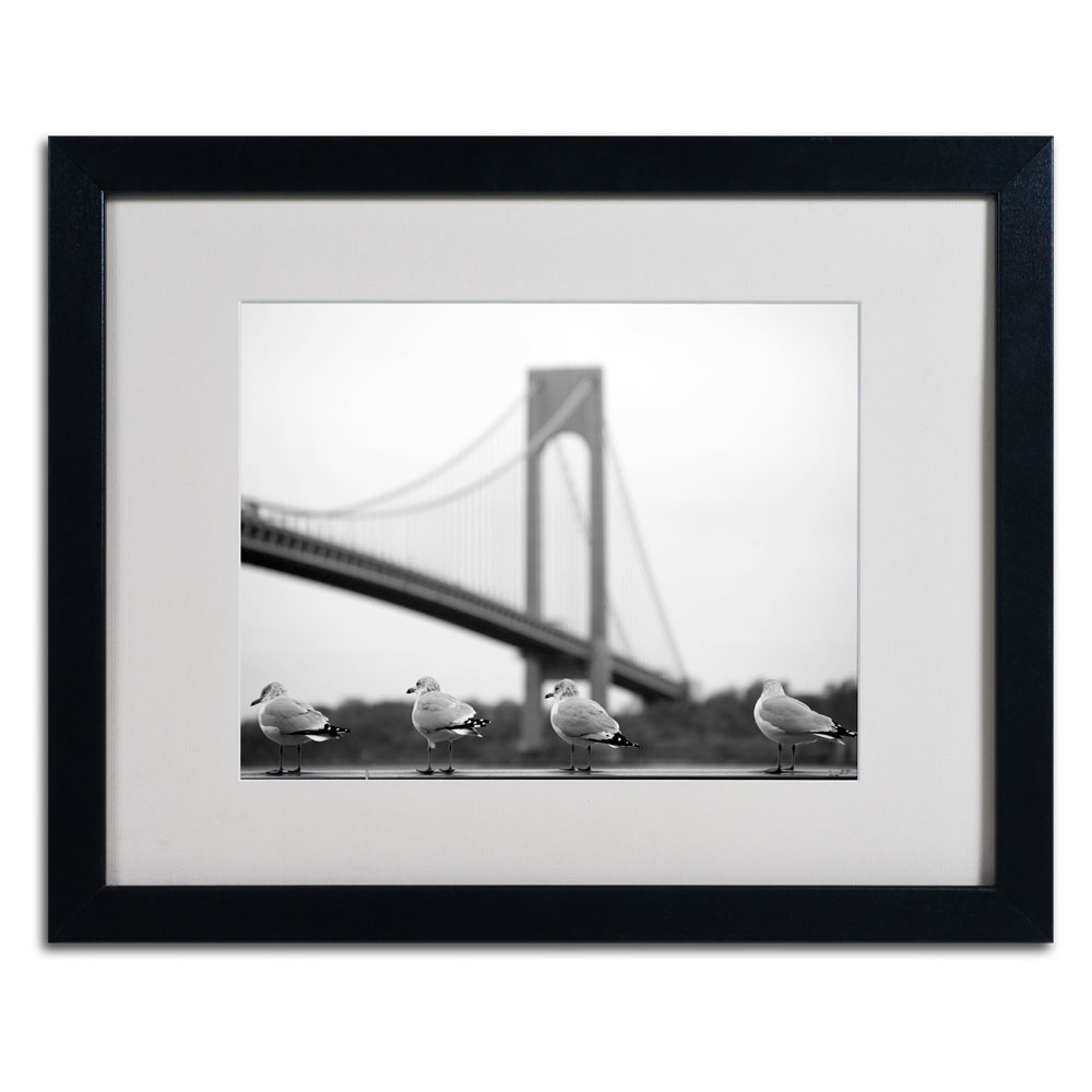 Yale Gurney 'Verrazano' Black Wooden Framed Art 18 X 22 Inches