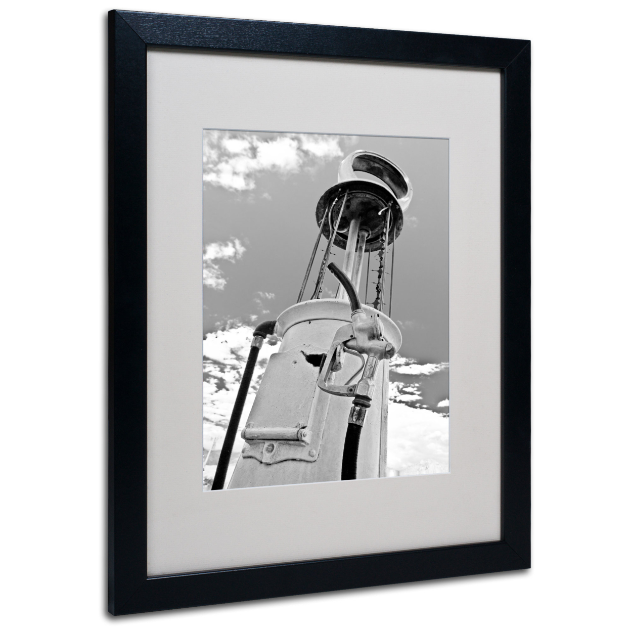 Yale Gurney 'Gas Pump' Black Wooden Framed Art 18 X 22 Inches