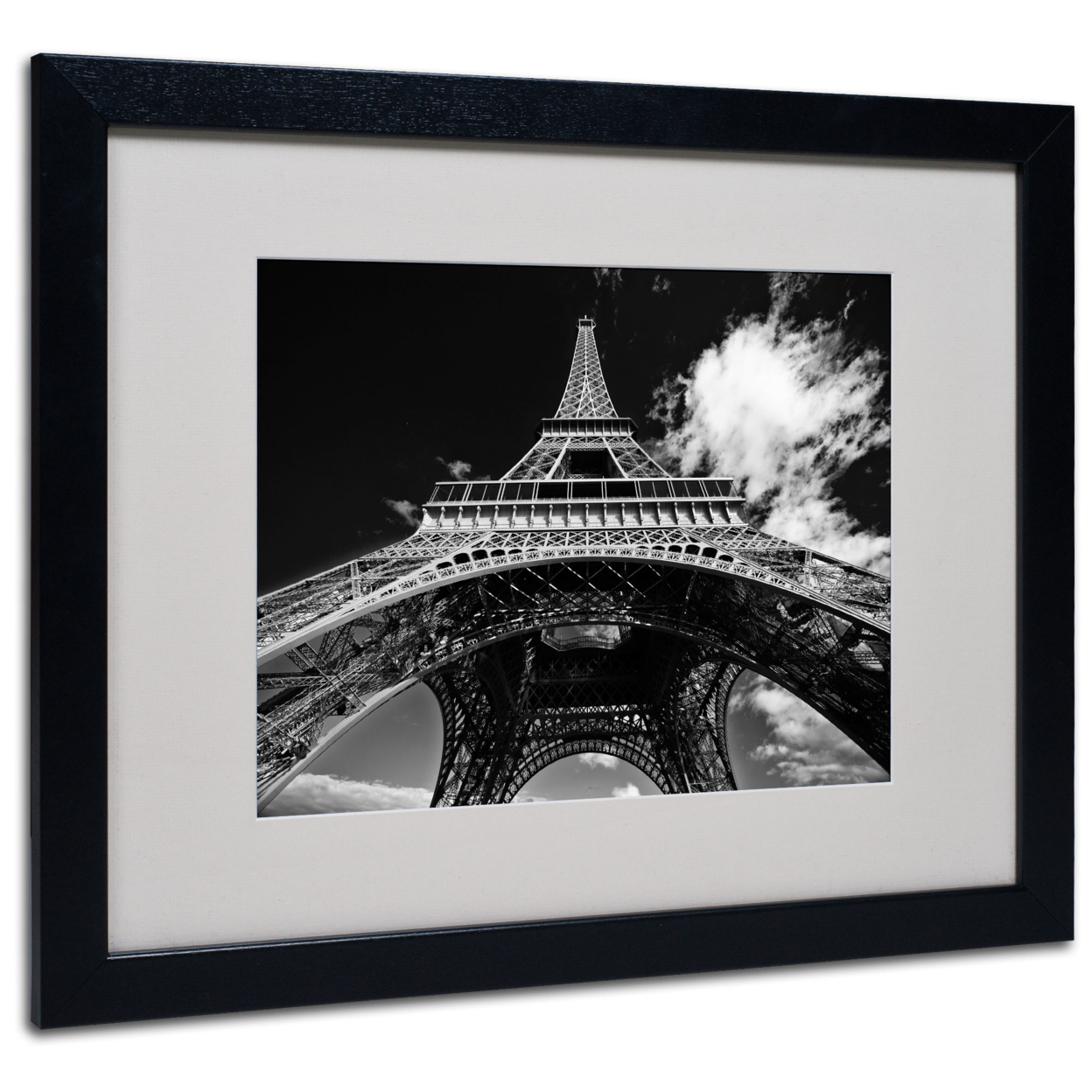 Yale Gurney 'Paris Eiffel Tower 1' Black Wooden Framed Art 18 X 22 Inches