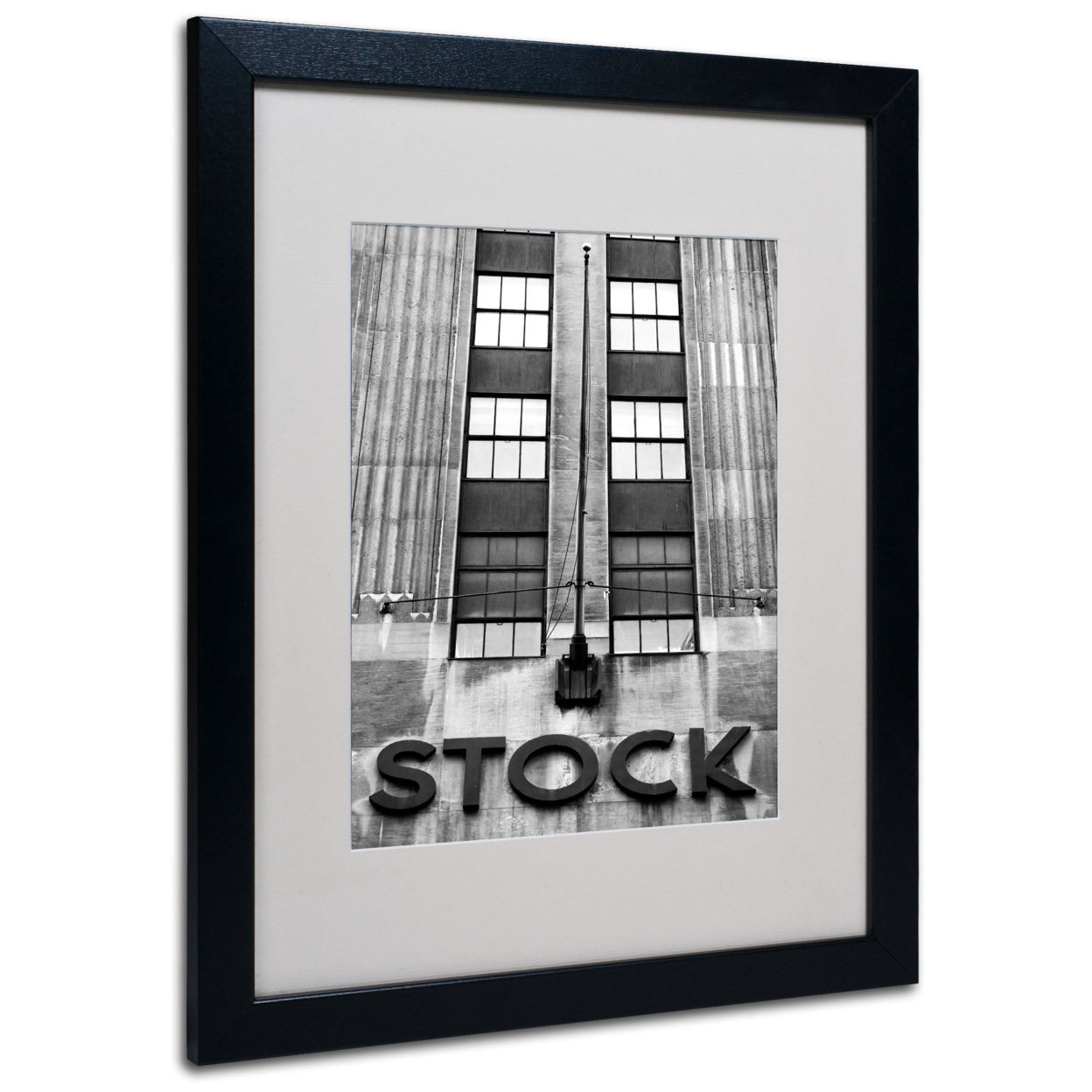 Yale Gurney 'Wall Street STOCK' Black Wooden Framed Art 18 X 22 Inches