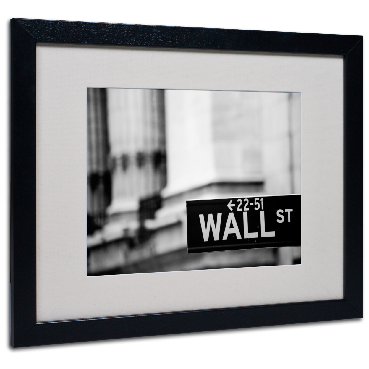 Yale Gurney 'Wall St' Black Wooden Framed Art 18 X 22 Inches