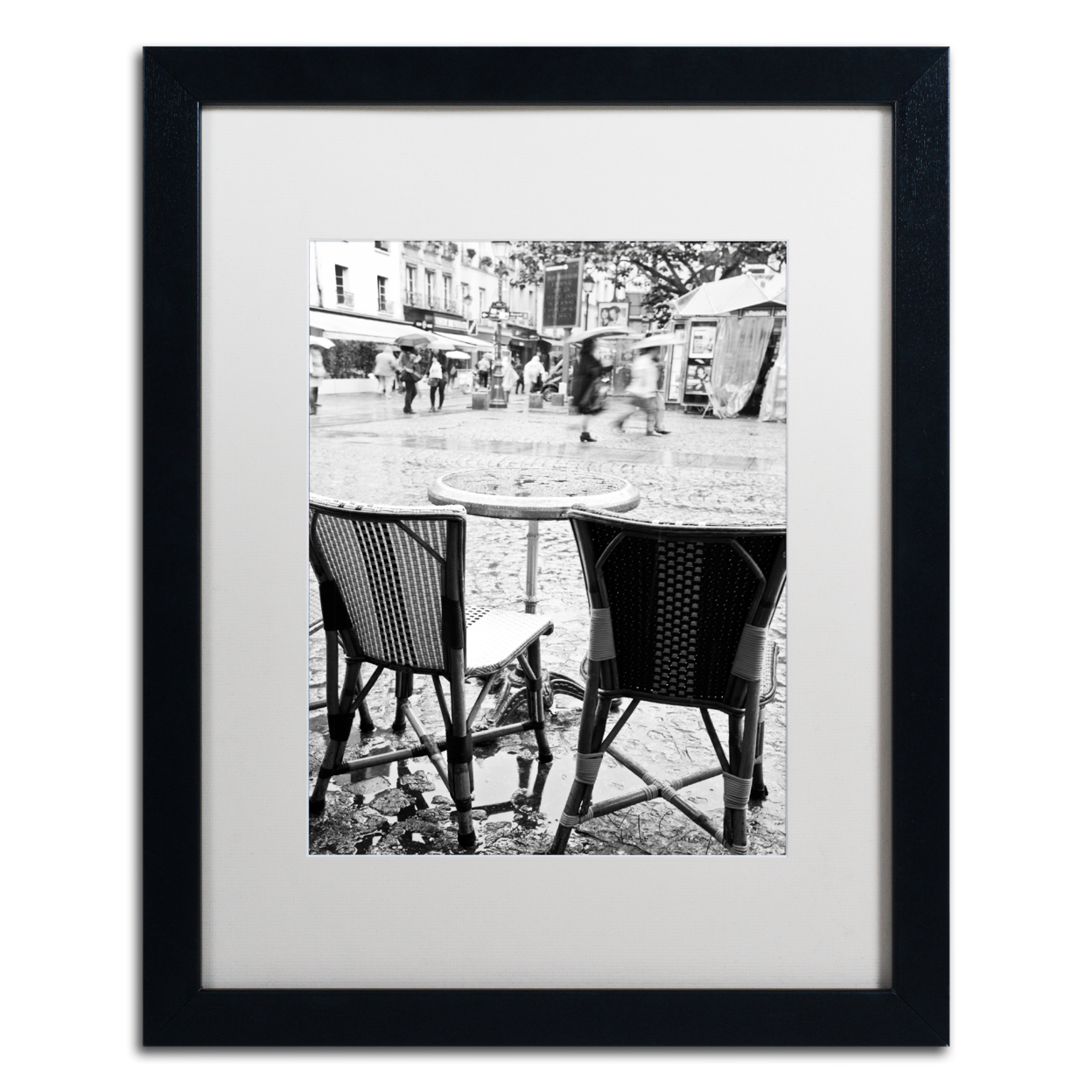 Yale Gurney 'Paris Cafe For 2' Black Wooden Framed Art 18 X 22 Inches