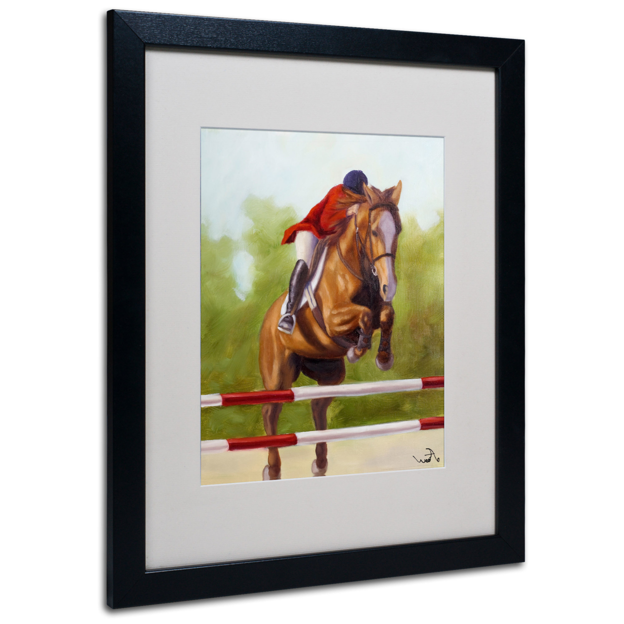 Michelle Moate 'Horse Of Sport III' Black Wooden Framed Art 18 X 22 Inches