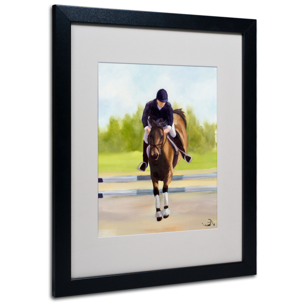 Michelle Moate 'Horse Of Sport X' Black Wooden Framed Art 18 X 22 Inches
