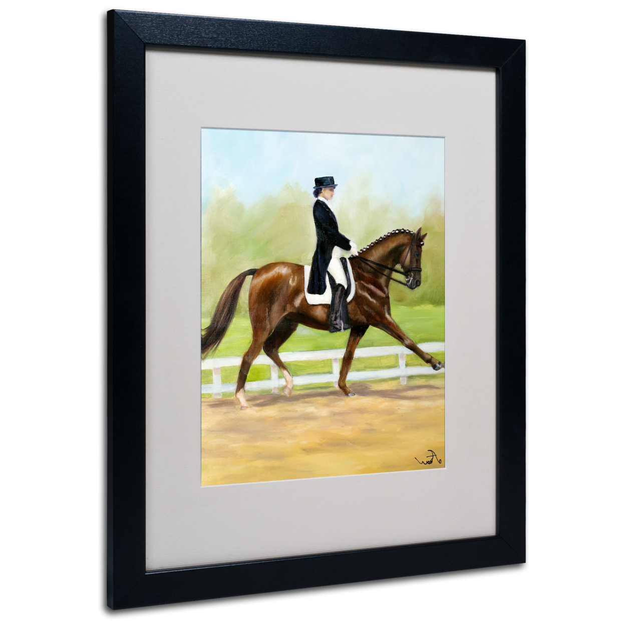 Michelle Moate 'Horse Of Sport IV' Black Wooden Framed Art 18 X 22 Inches