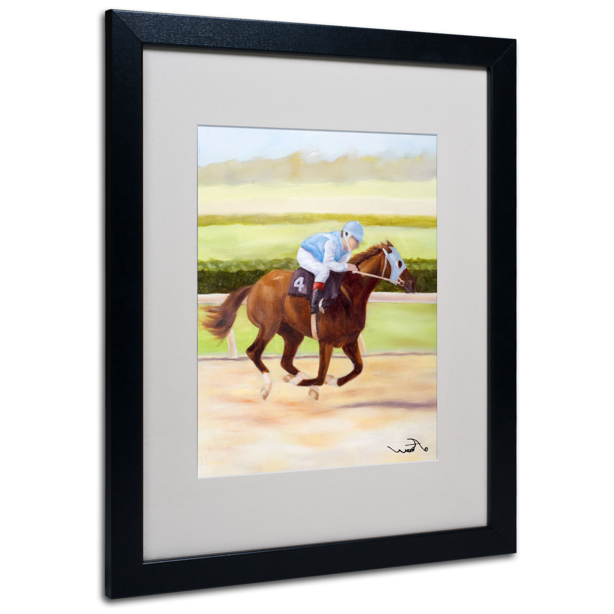 Michelle Moate 'Horse Of Sport II' Black Wooden Framed Art 18 X 22 Inches