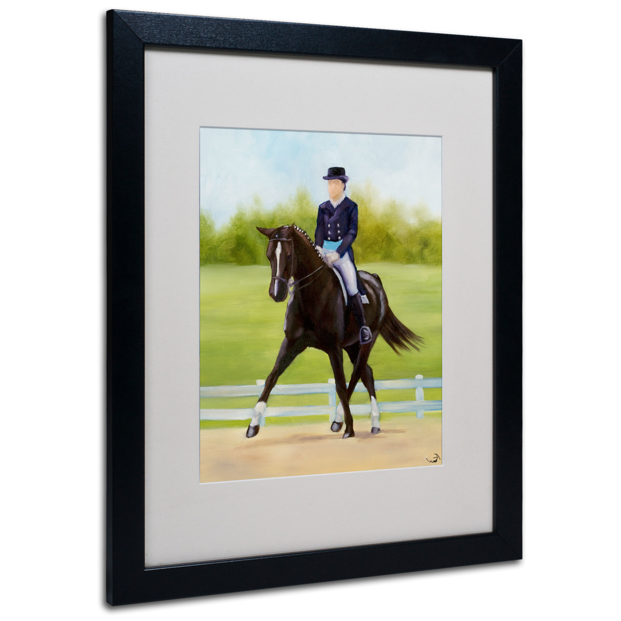 Michelle Moate 'Horse Of Sport IX' Black Wooden Framed Art 18 X 22 Inches