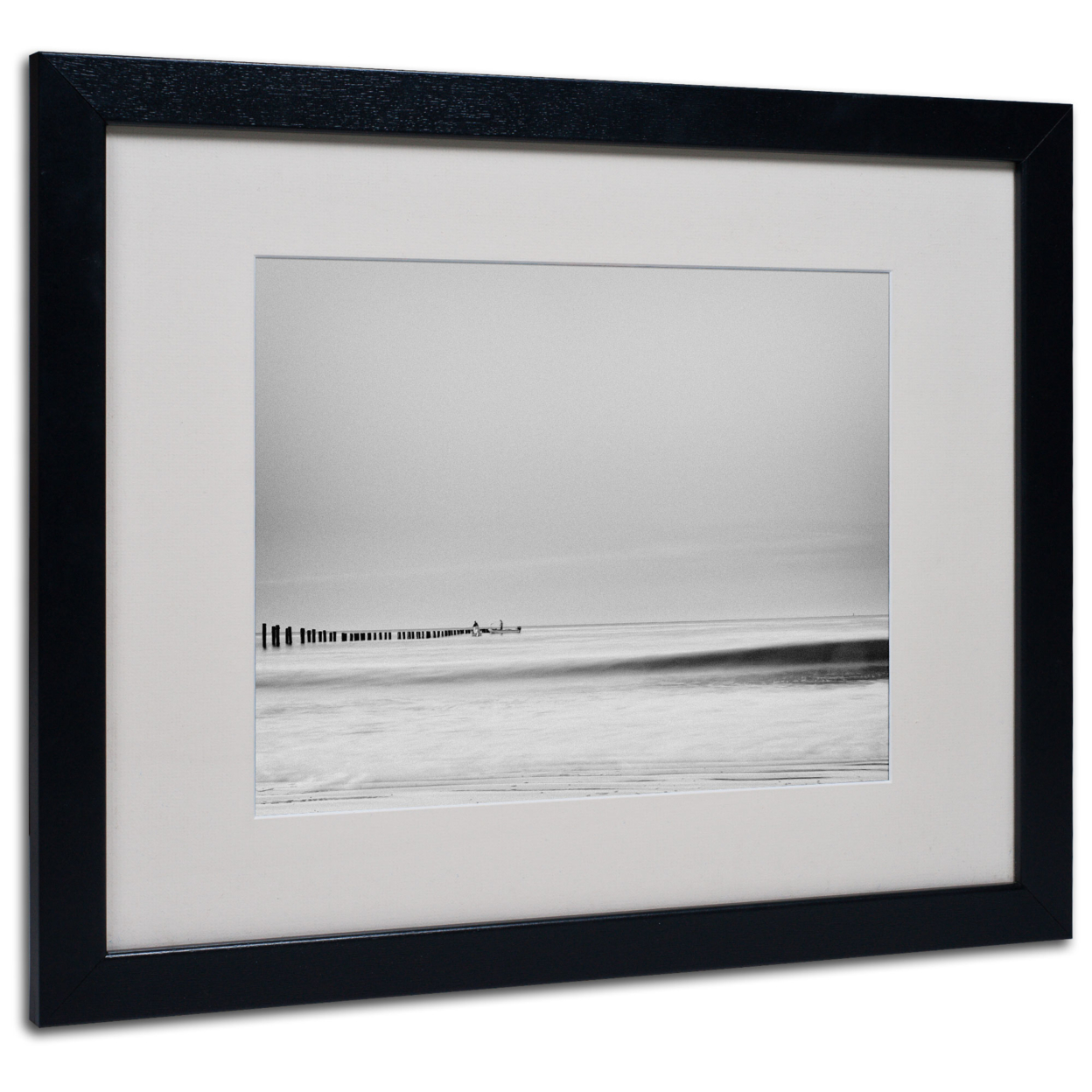 Geoffrey Ansel Agrons 'Phase Encoding' Black Wooden Framed Art 18 X 22 Inches
