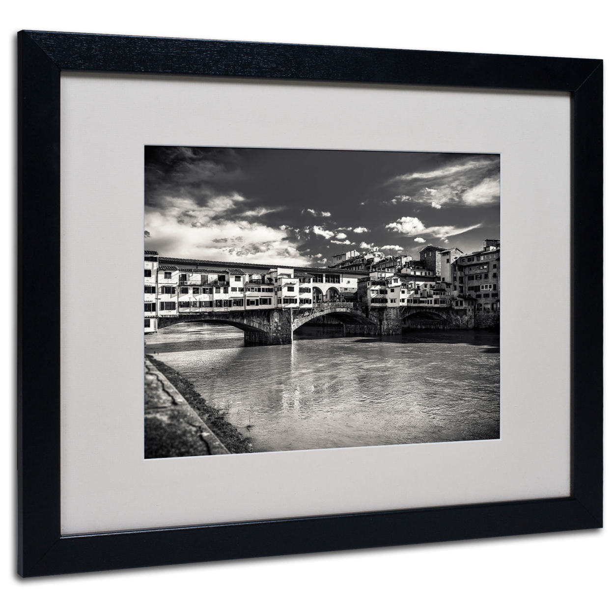 Giuseppe Torre 'Letters From Florence' Black Wooden Framed Art 18 X 22 Inches