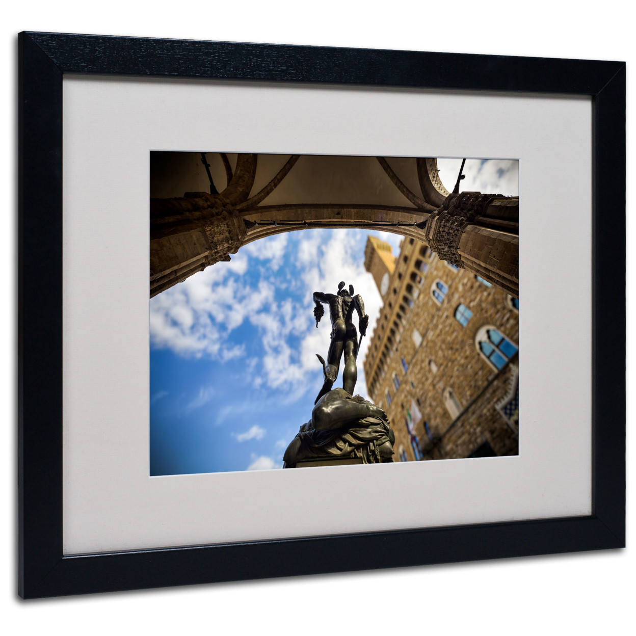 Giuseppe Torre 'Perseus' Black Wooden Framed Art 18 X 22 Inches