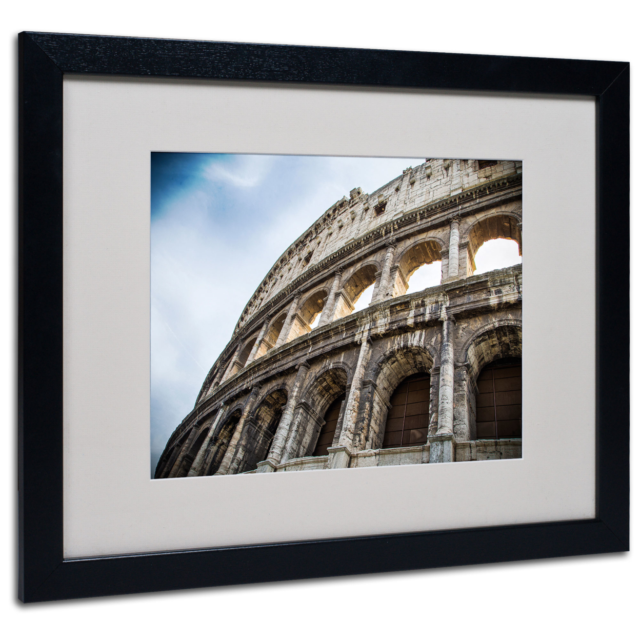 Giuseppe Torre 'Colosseo' Black Wooden Framed Art 18 X 22 Inches