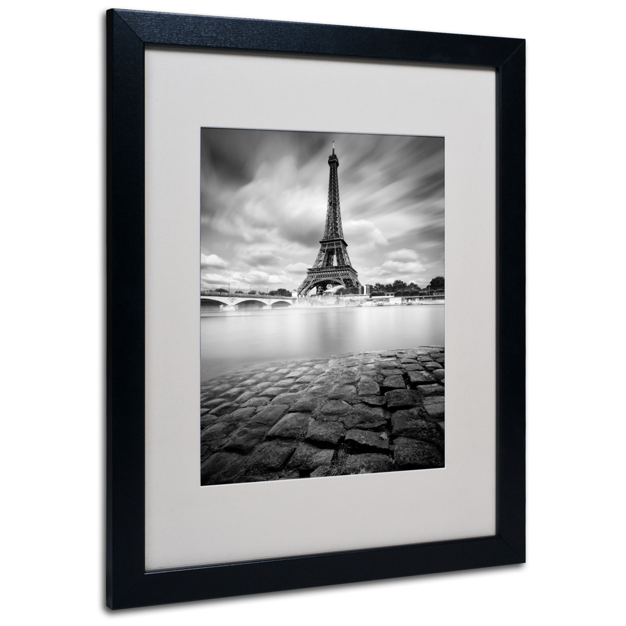 Moises Levy 'Eiffel Tower Study I' Black Wooden Framed Art 18 X 22 Inches