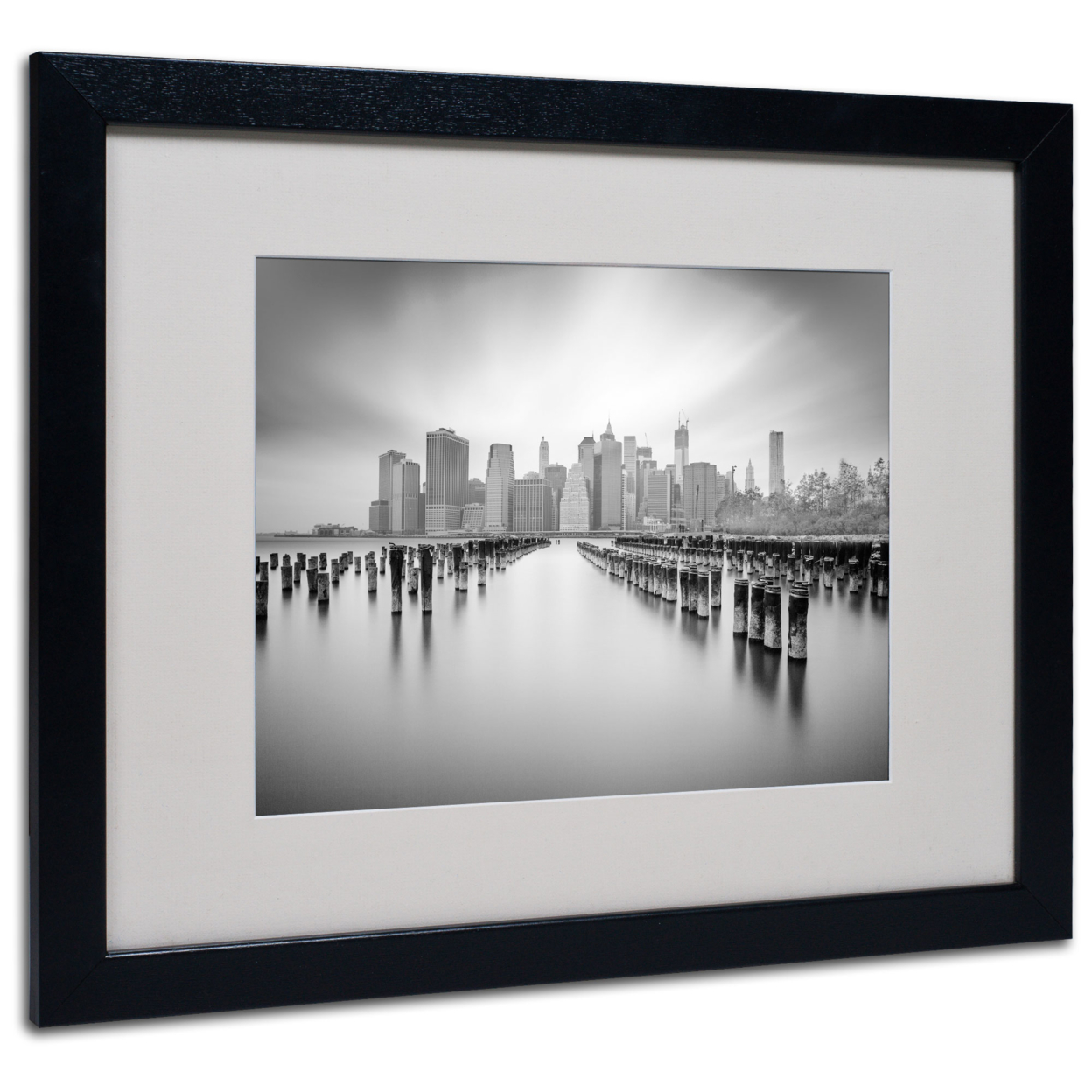Moises Levy 'NYC 1' Black Wooden Framed Art 18 X 22 Inches