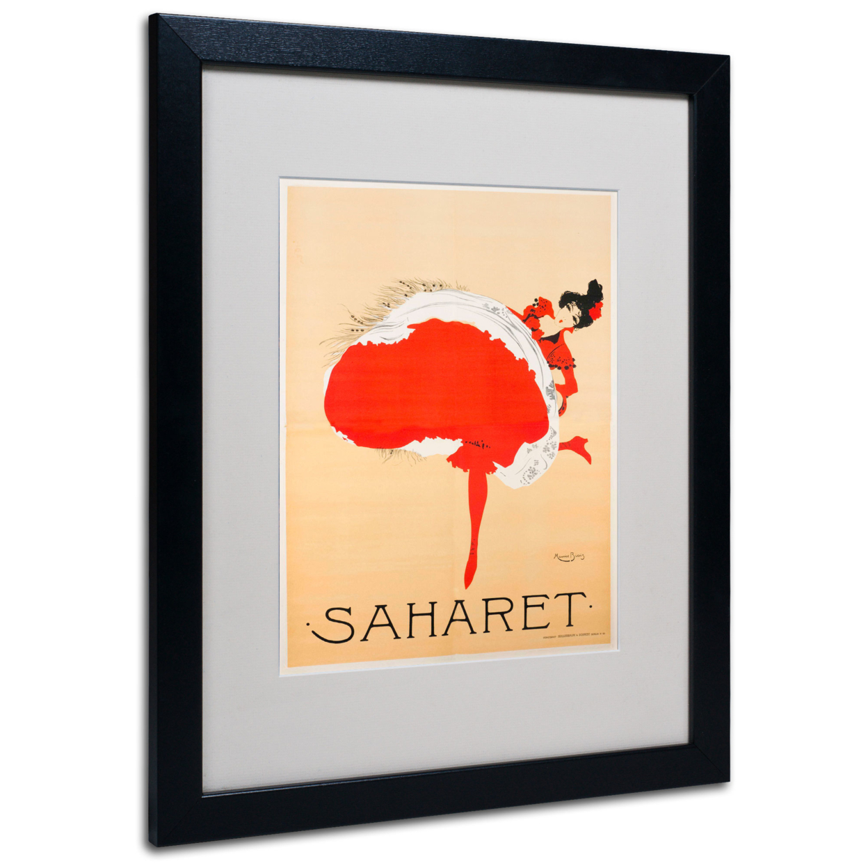 Vintage Apple Collection 'Saharet' Black Wooden Framed Art 18 X 22 Inches