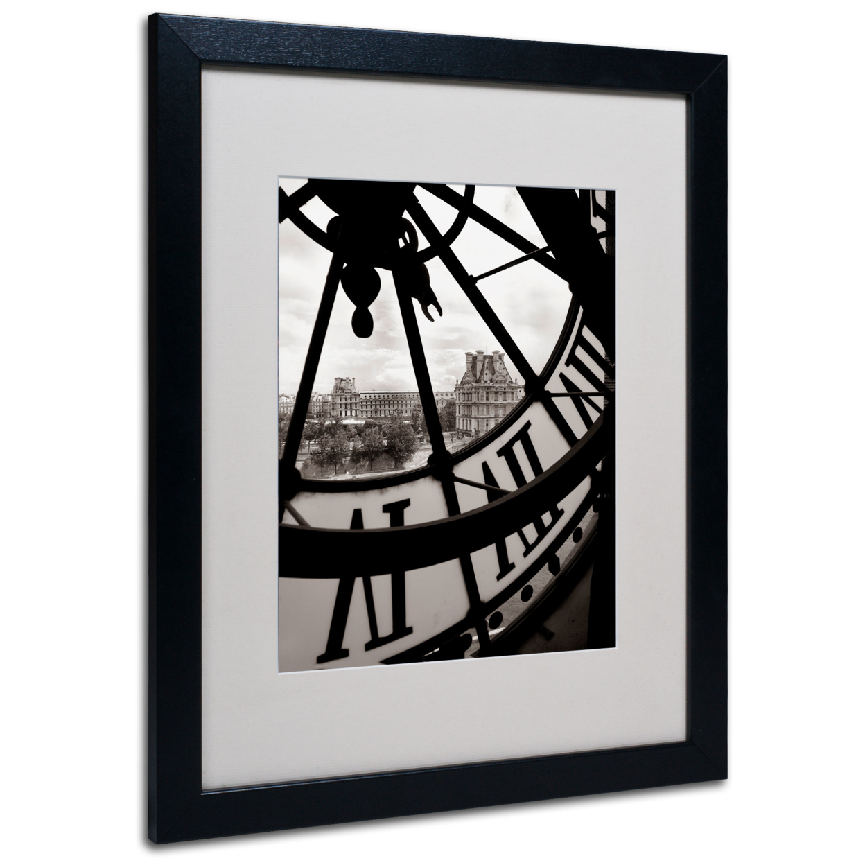 Chris Bliss 'Big Clock' Black Wooden Framed Art 18 X 22 Inches