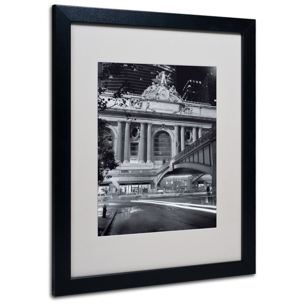 Chris Bliss 'Grand Central Night' Black Wooden Framed Art 18 X 22 Inches
