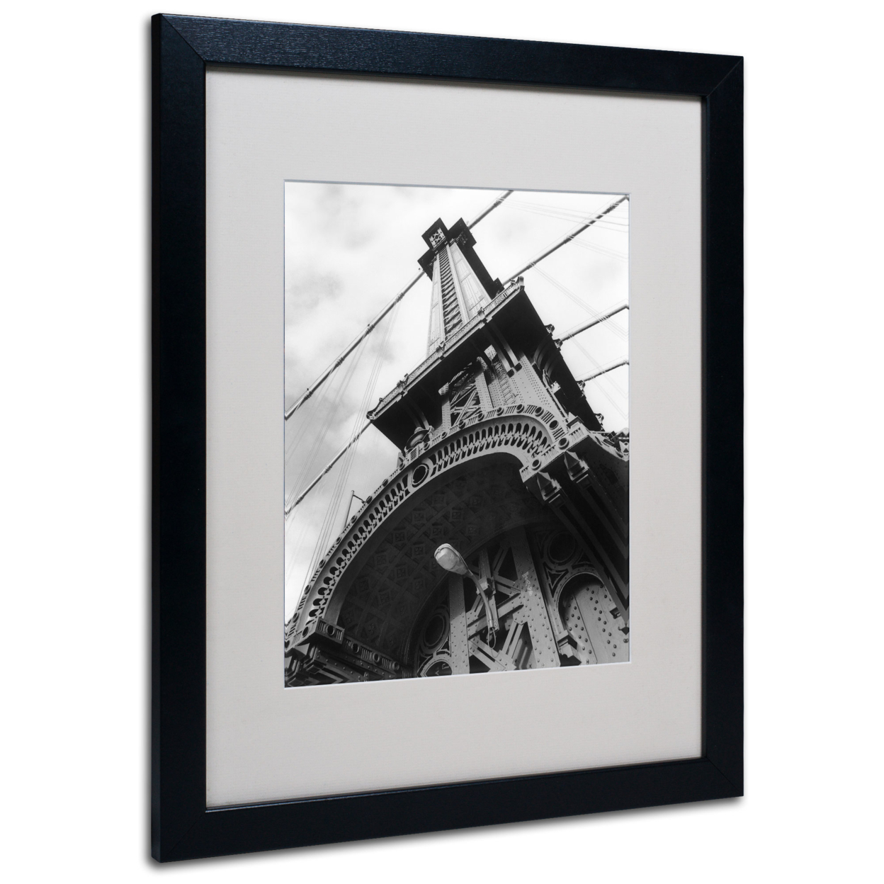 Chris Bliss 'Manhattan Bridge Detail' Black Wooden Framed Art 18 X 22 Inches