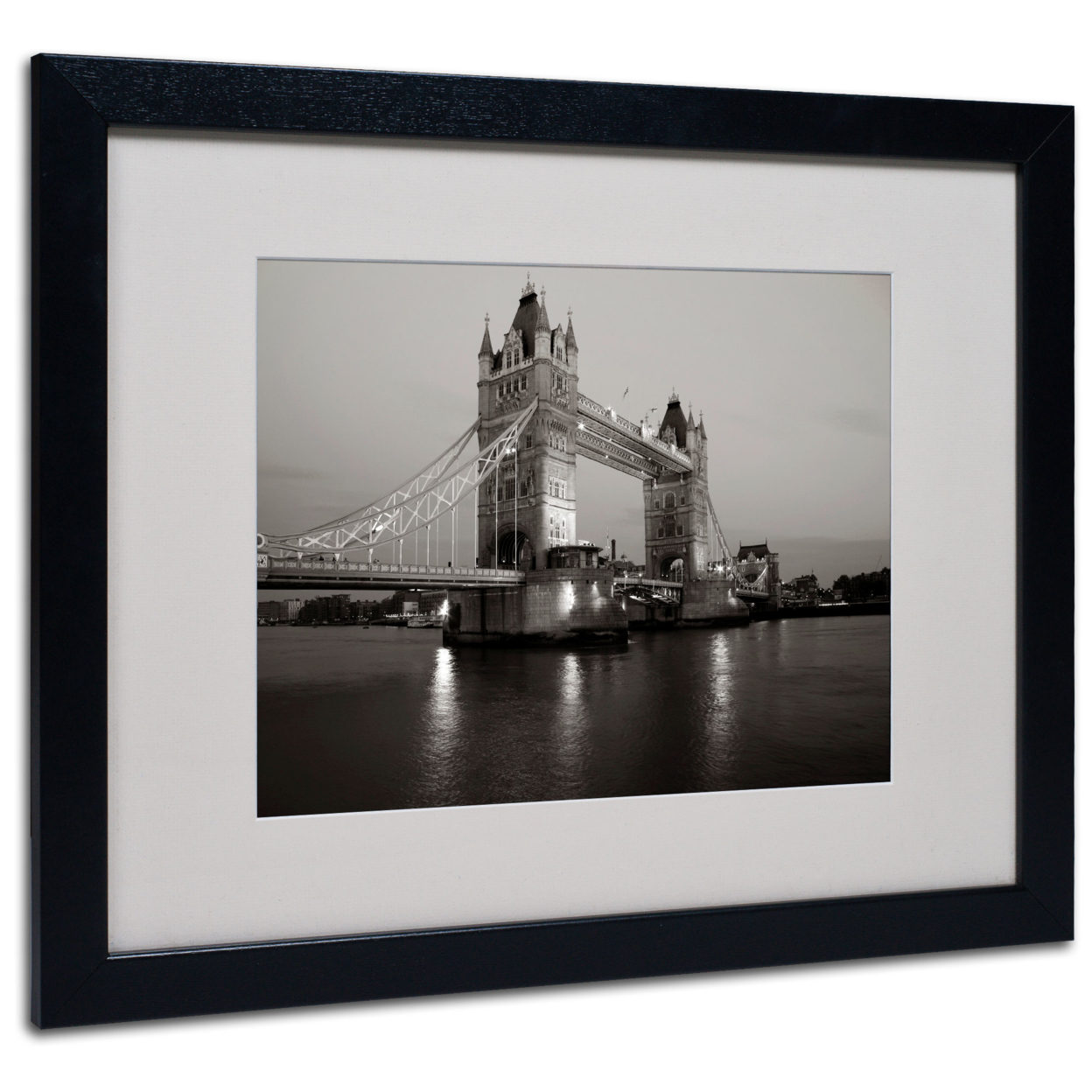 Chris Bliss 'Tower Bridge I' Black Wooden Framed Art 18 X 22 Inches