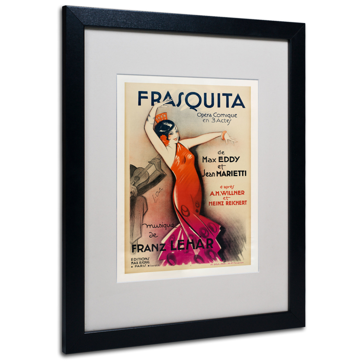 Frasquita' Black Wooden Framed Art 18 X 22 Inches