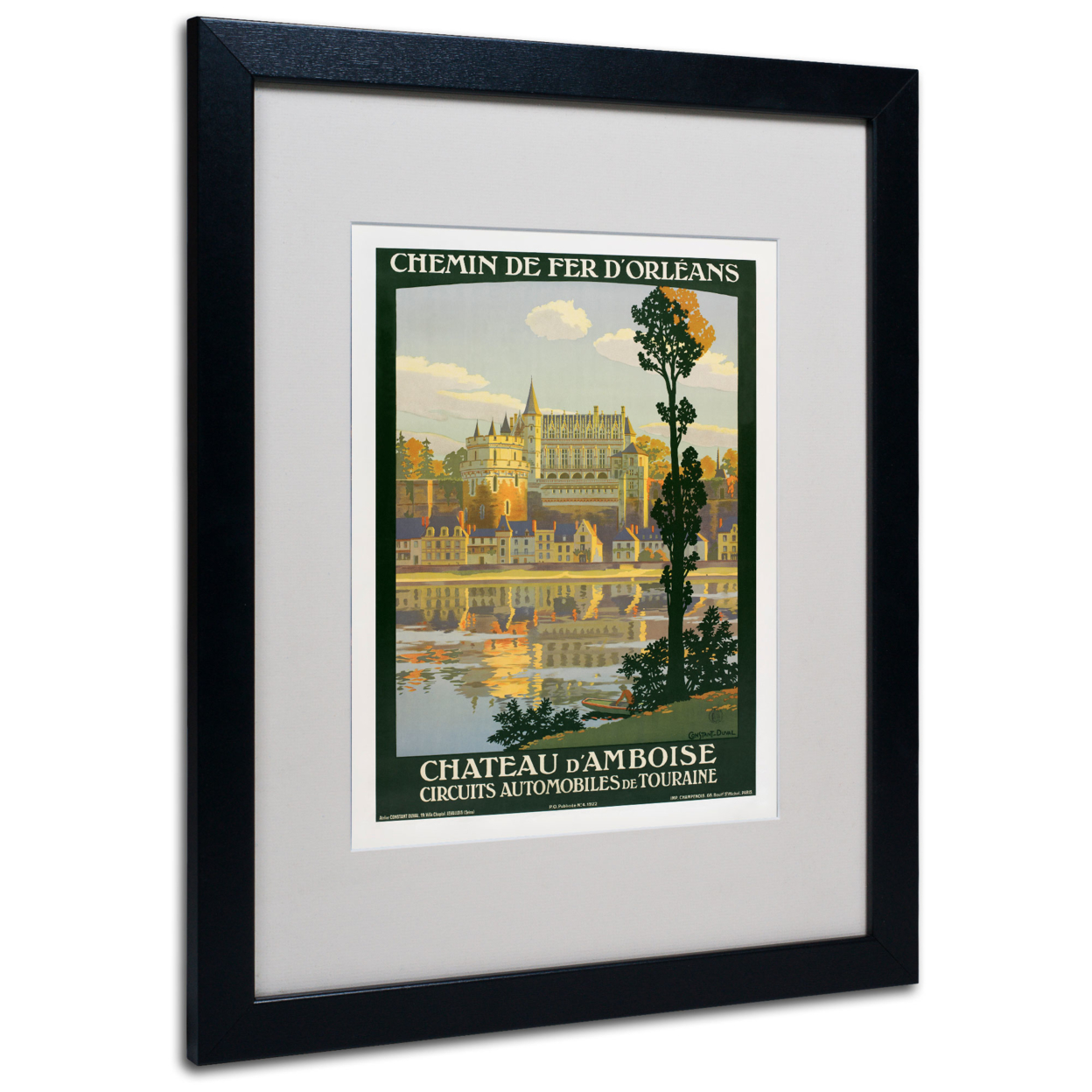 Chateau D'Amboise' Black Wooden Framed Art 18 X 22 Inches