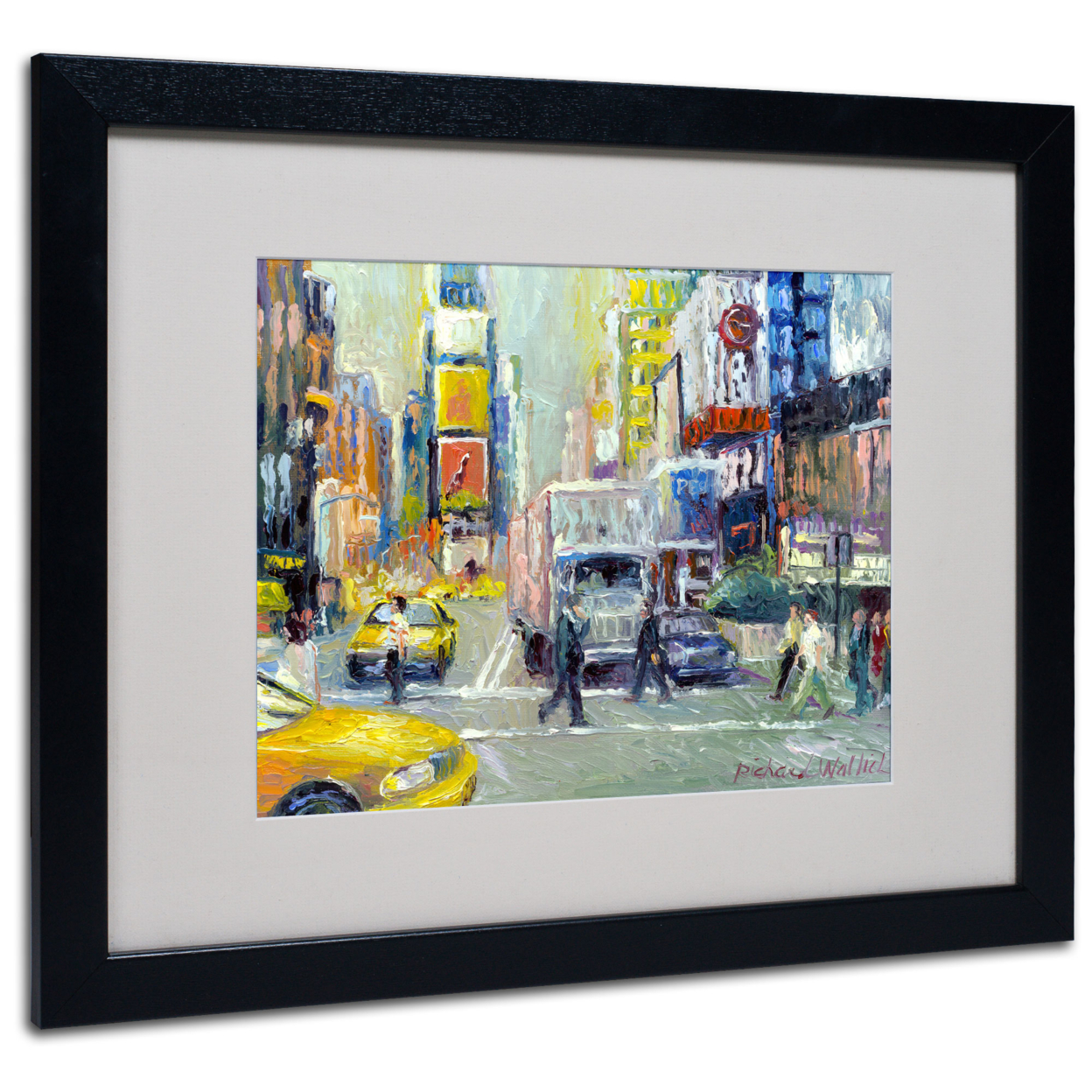 Richard Wallich 'Times Square' Black Wooden Framed Art 18 X 22 Inches