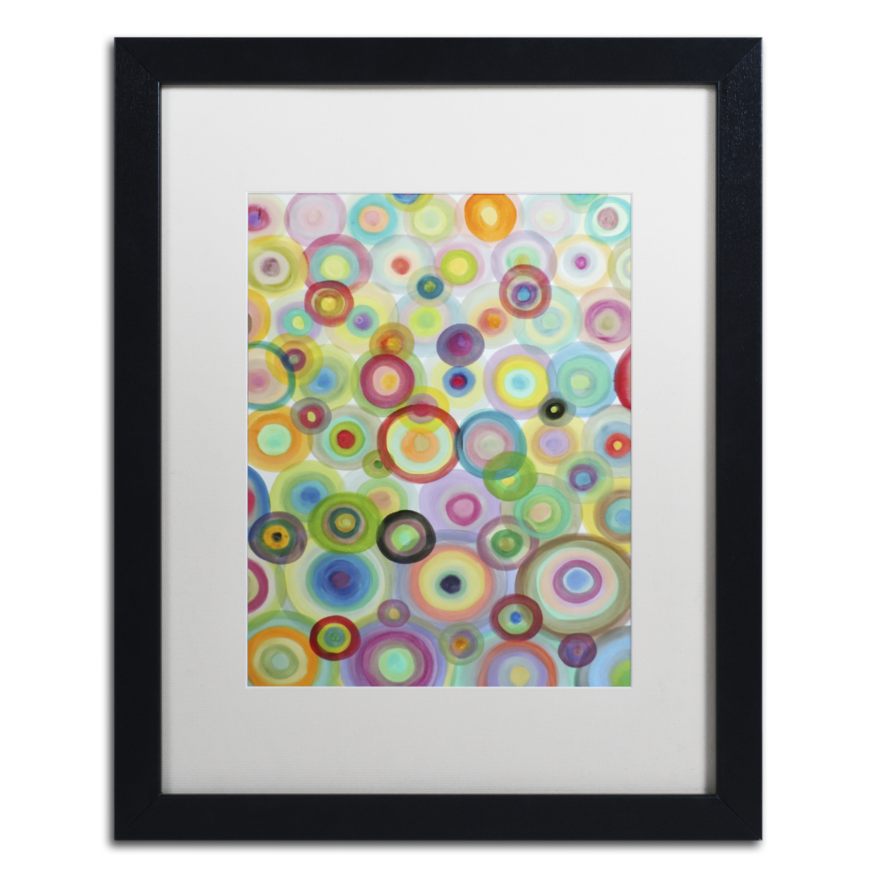 Sylvie Demers 'Bulles' Black Wooden Framed Art 18 X 22 Inches